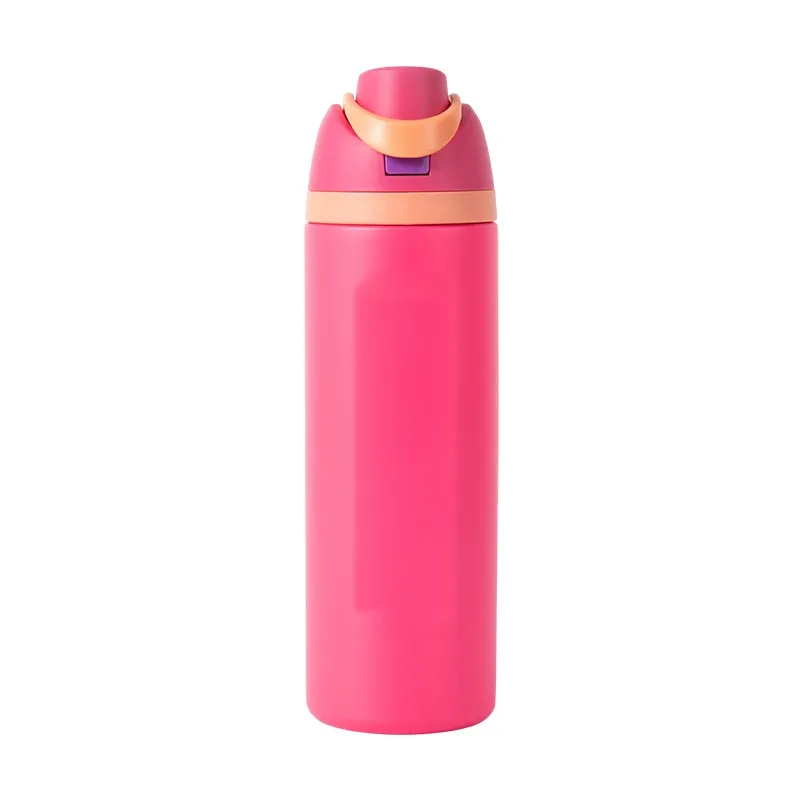 24oz Insulated Stainless Steel Water Bottle with Straw, custom water bottle with logo imprint 8