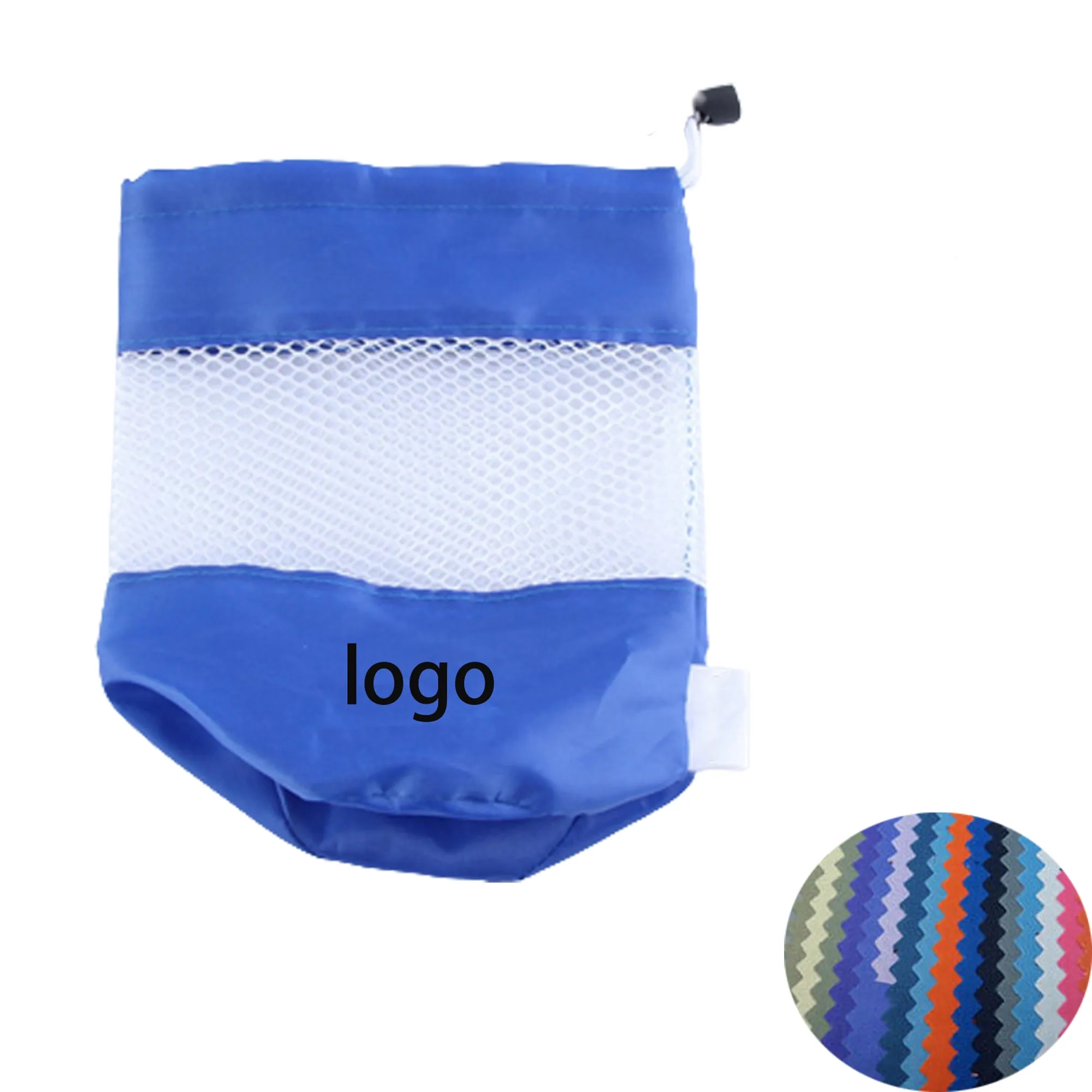 Custom Blue Scuba Diving Mesh Drawstring Bag 2