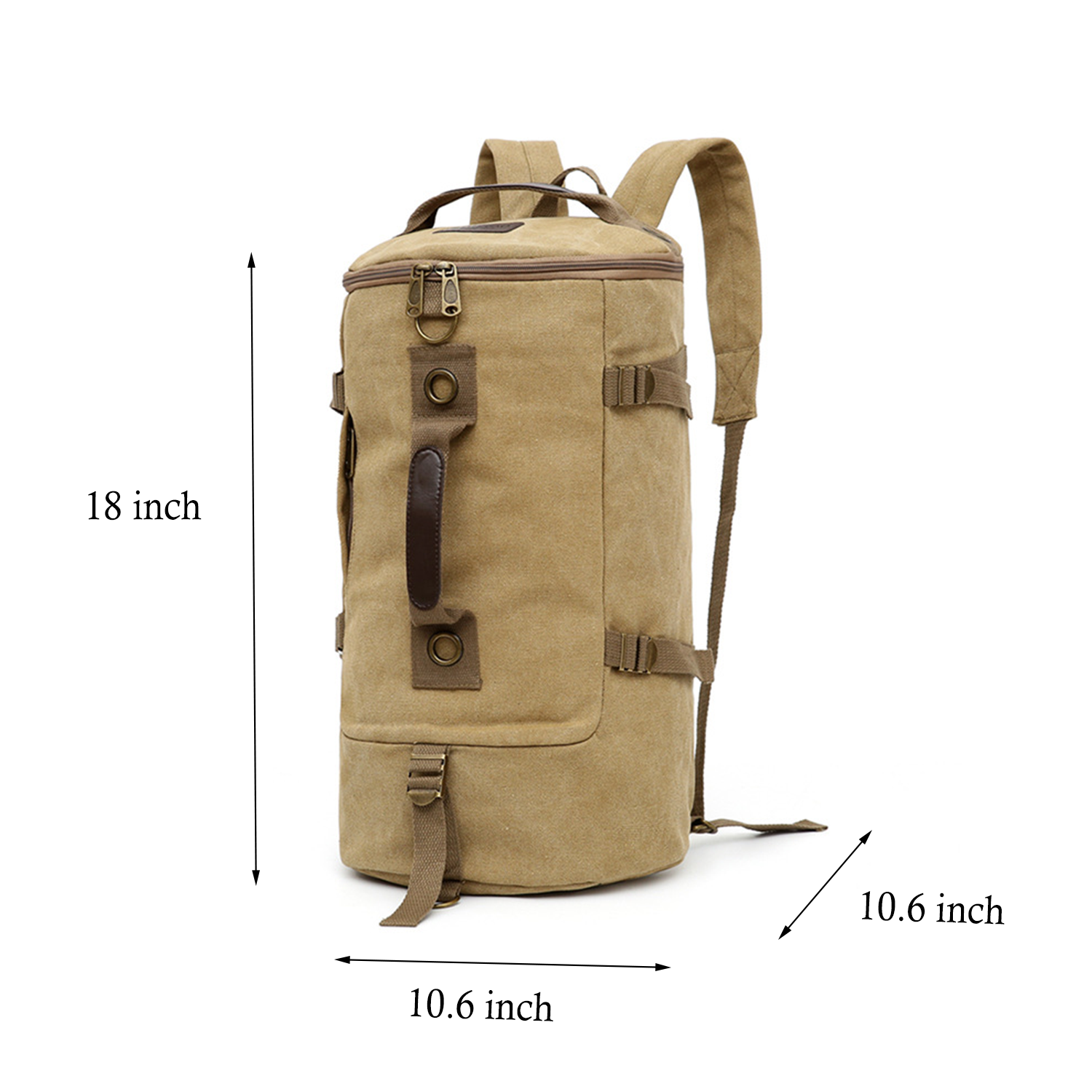 Multi-function Vintage Canvas Portable Backpack Duffel Bag 8