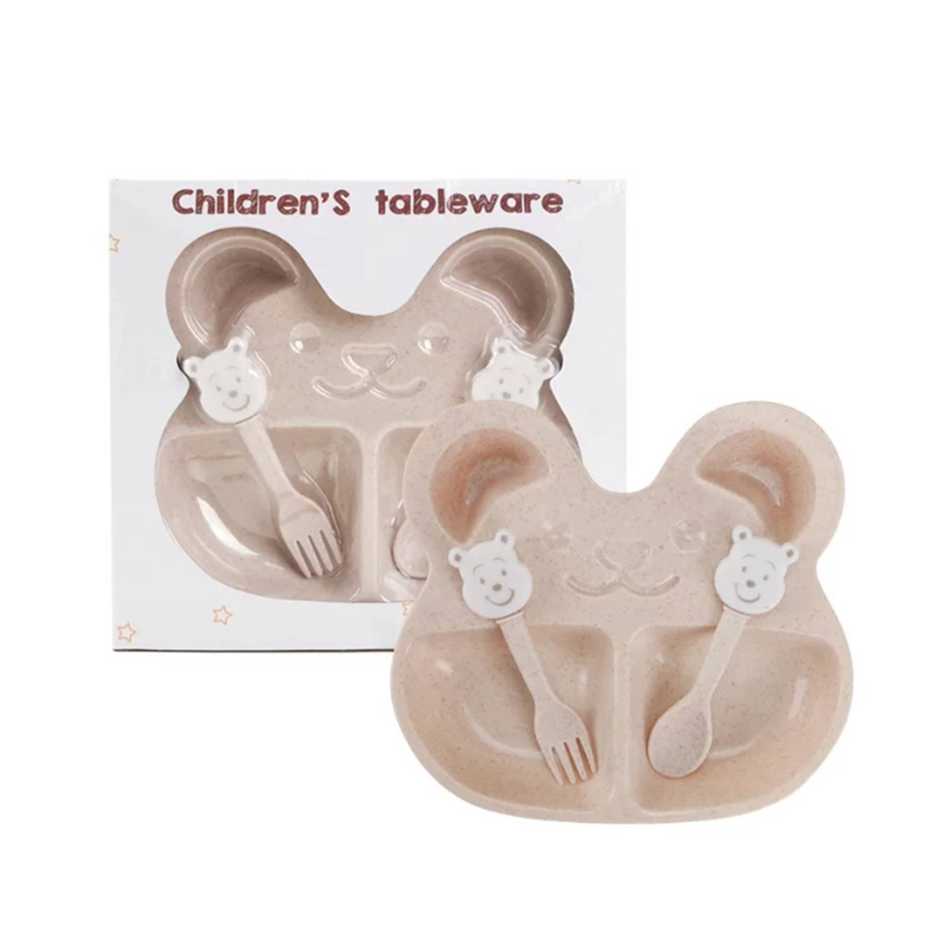 Bear Shaped Wheat Straw Kids Plate Set 5