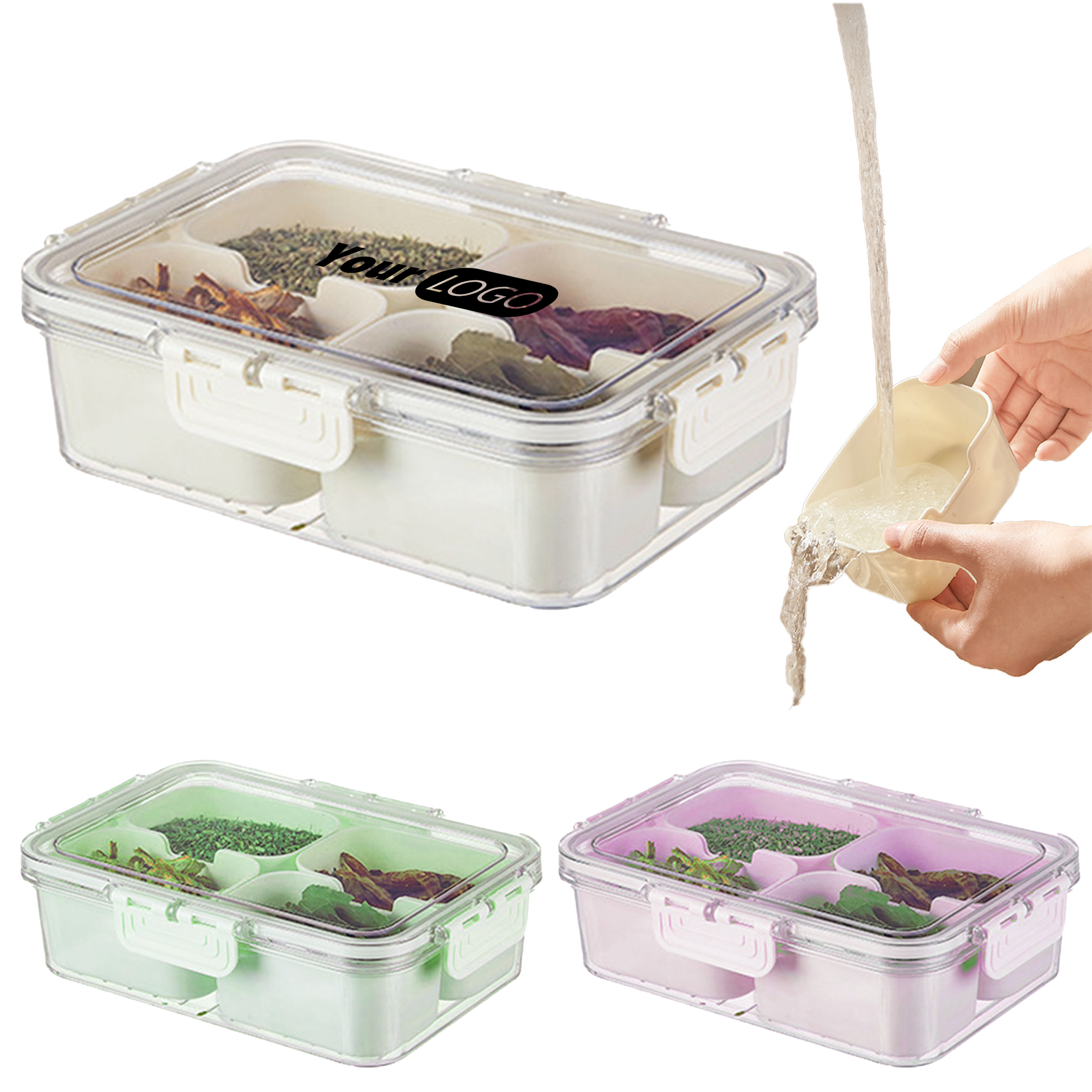 Polypropylene Large Capacity Eight Compartment Fresh-Keeping Box 3