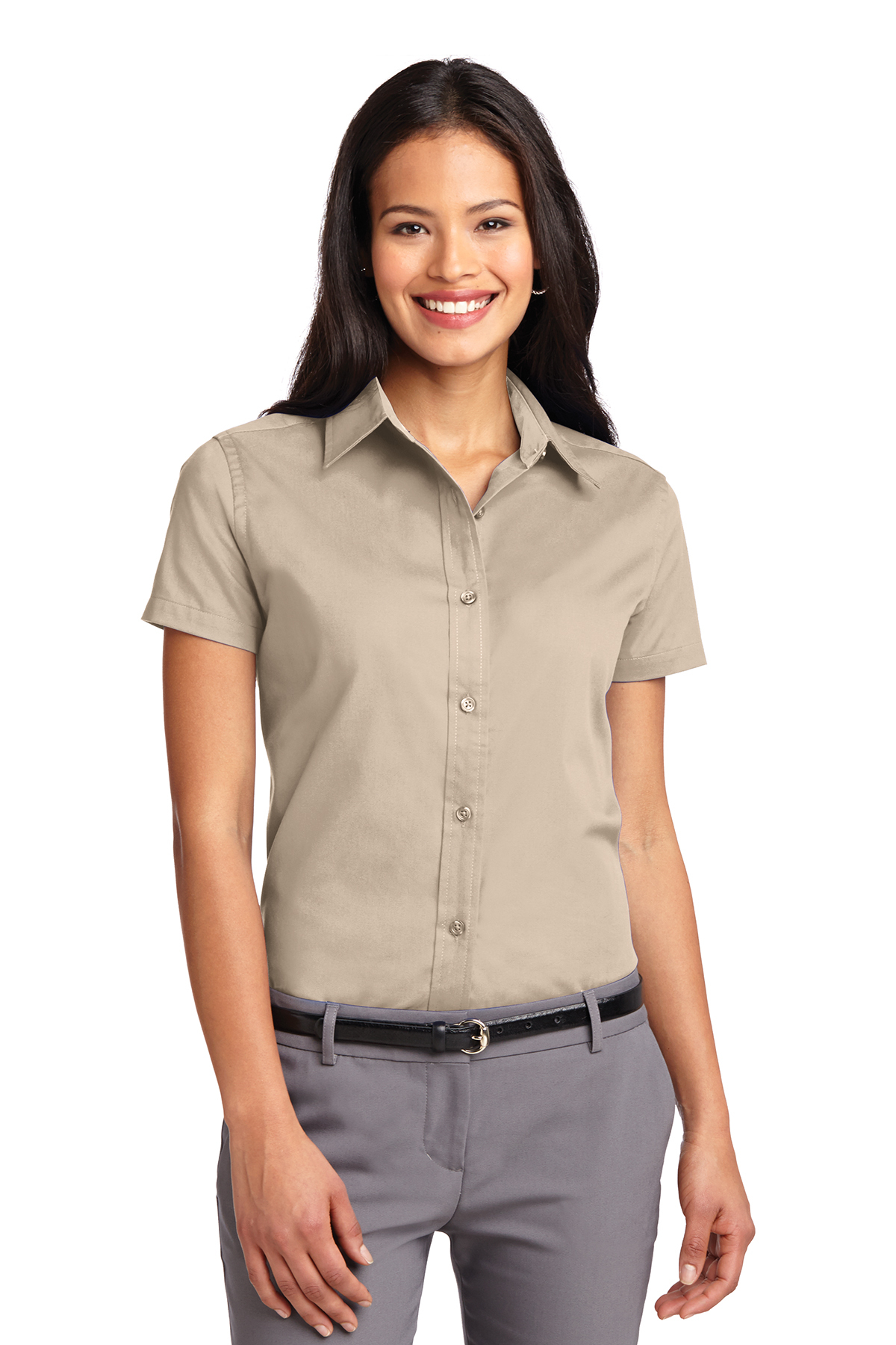 Ladies' Short Sleeve Oxford Button-Down Easy Care Shirts 8