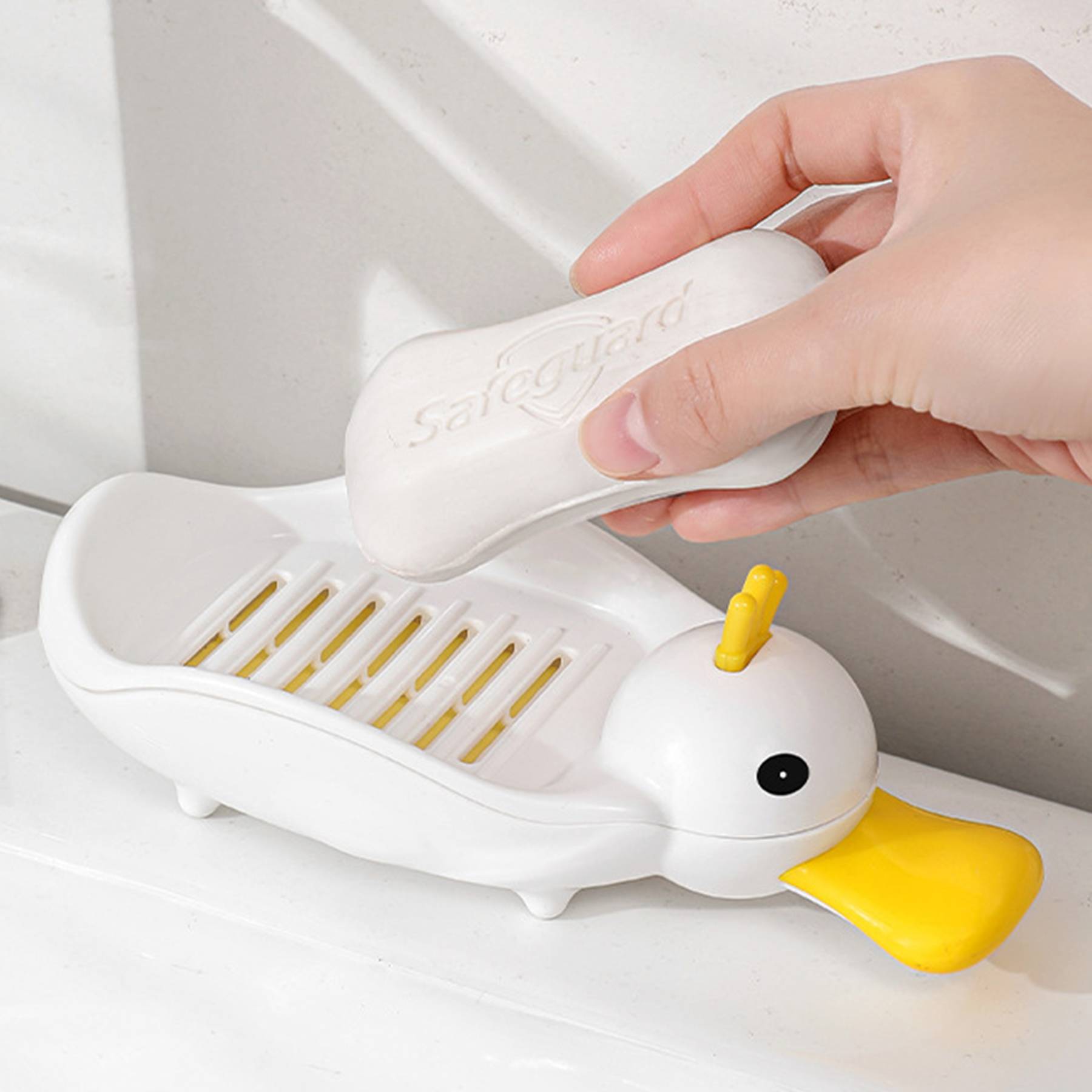 Polypropylene Cute duck soap dish in the bathroom 4