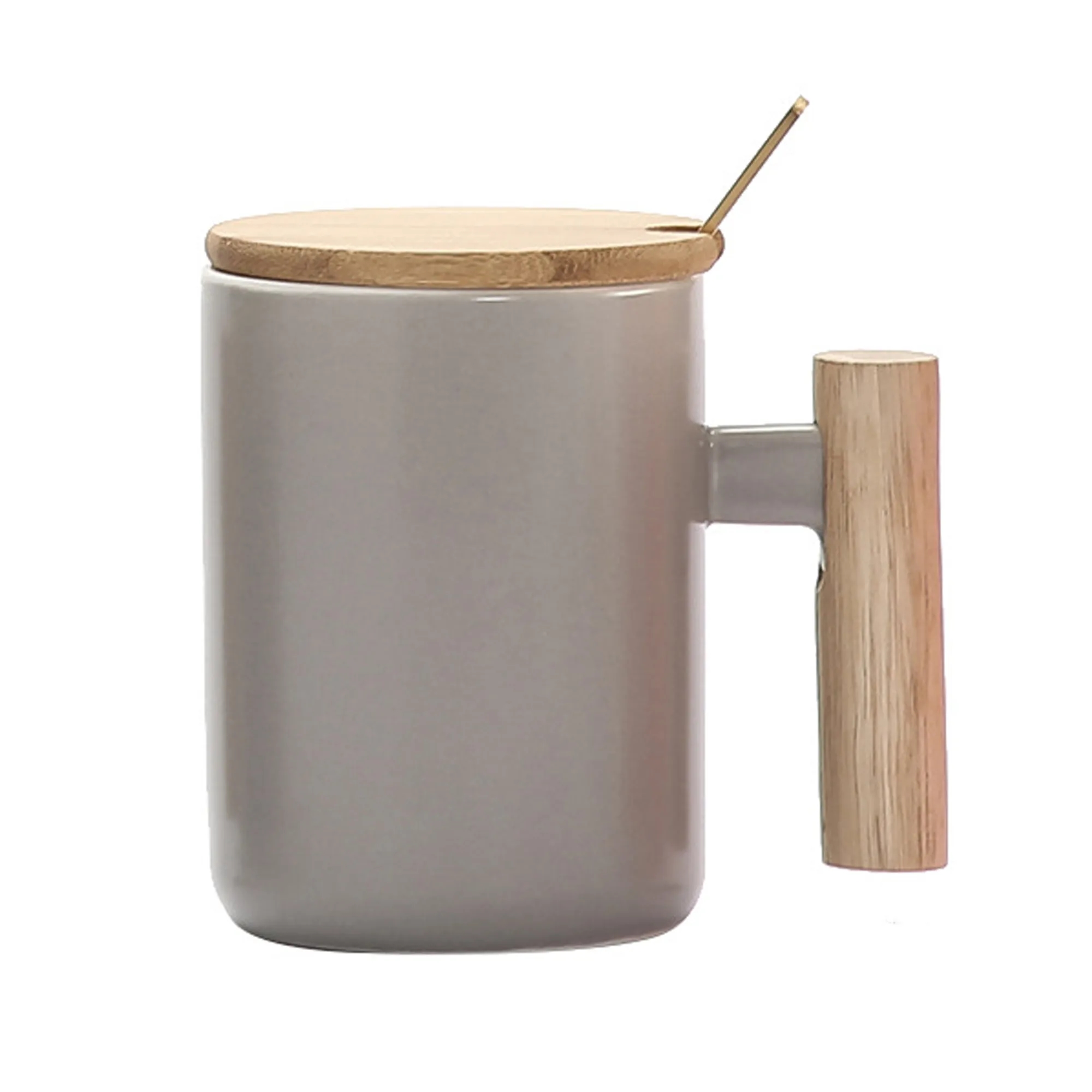 Wooden Handle Ceramic Mugs 3