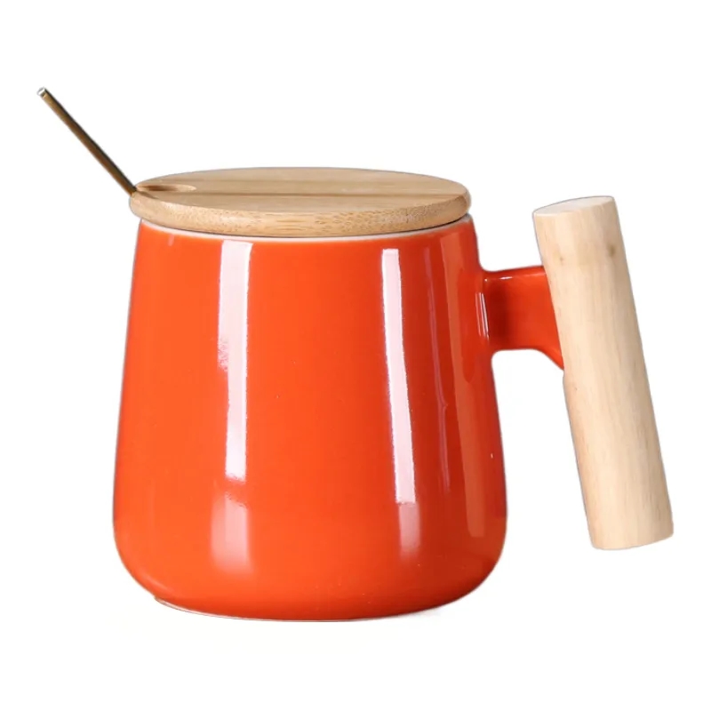 13 Oz Ceramic Mug With Lid And Spoon 5