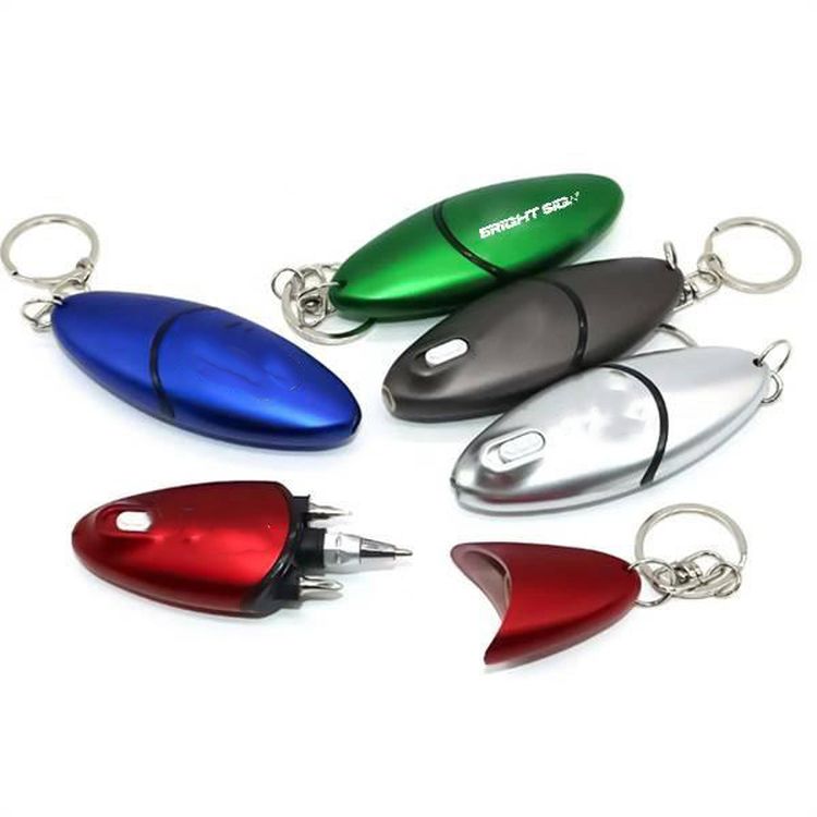 5-in-1 LED Light Ballpoint Pen Keychain 1