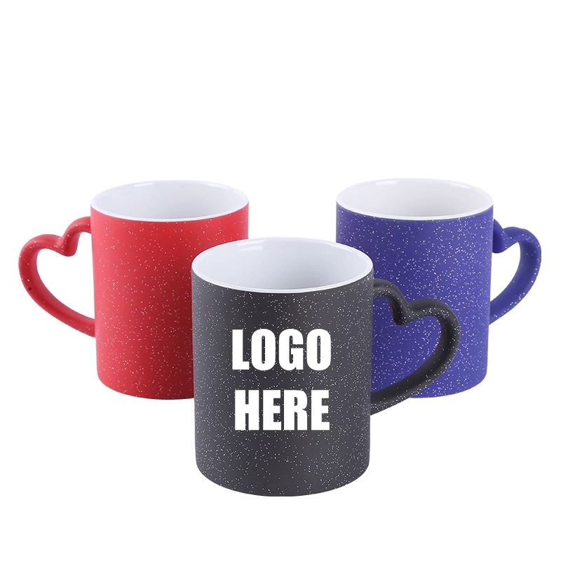 Custom 12 oz Ceramic Mug Coffee Cup With Heart Handle 4