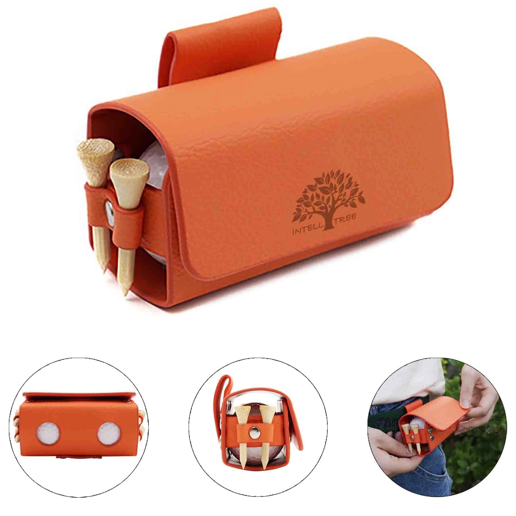 Leather Waist Belt Golf Ball Pouch Sports Accessory 3