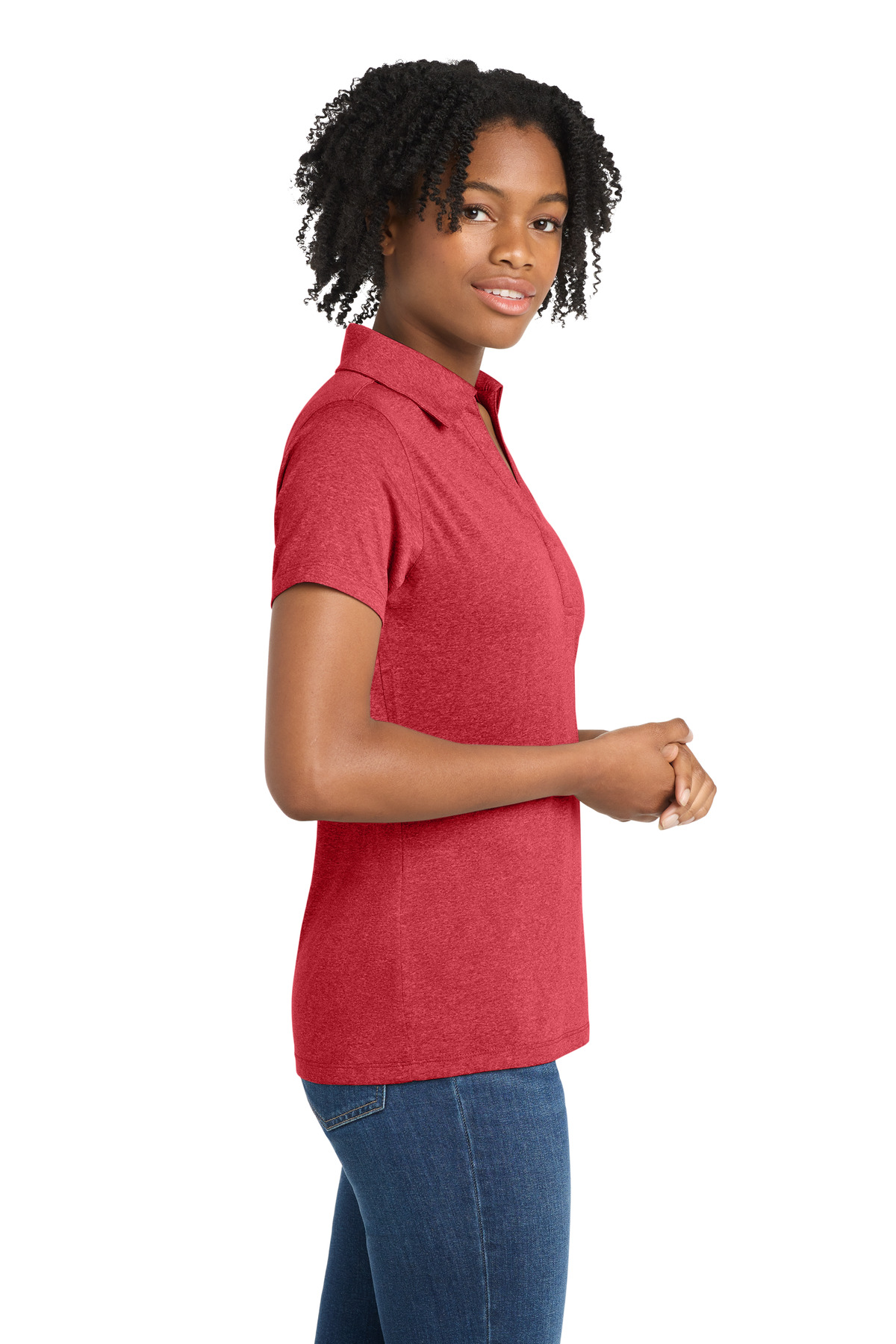 Sport-Tek® Ladies' Heather Contender™ Polo 49