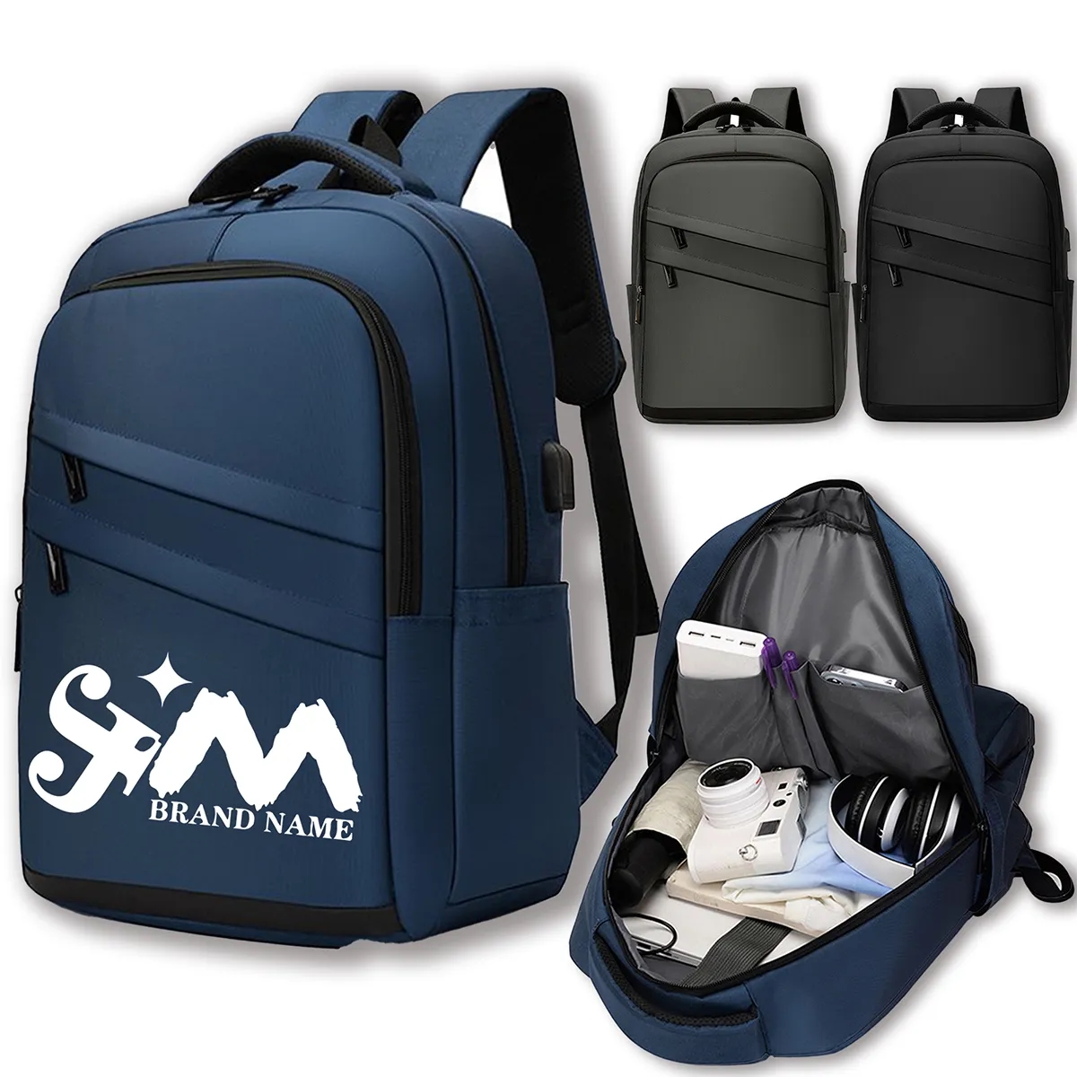 20 L Waterproof Business Laptop Usb Charging Travel Backpack 2