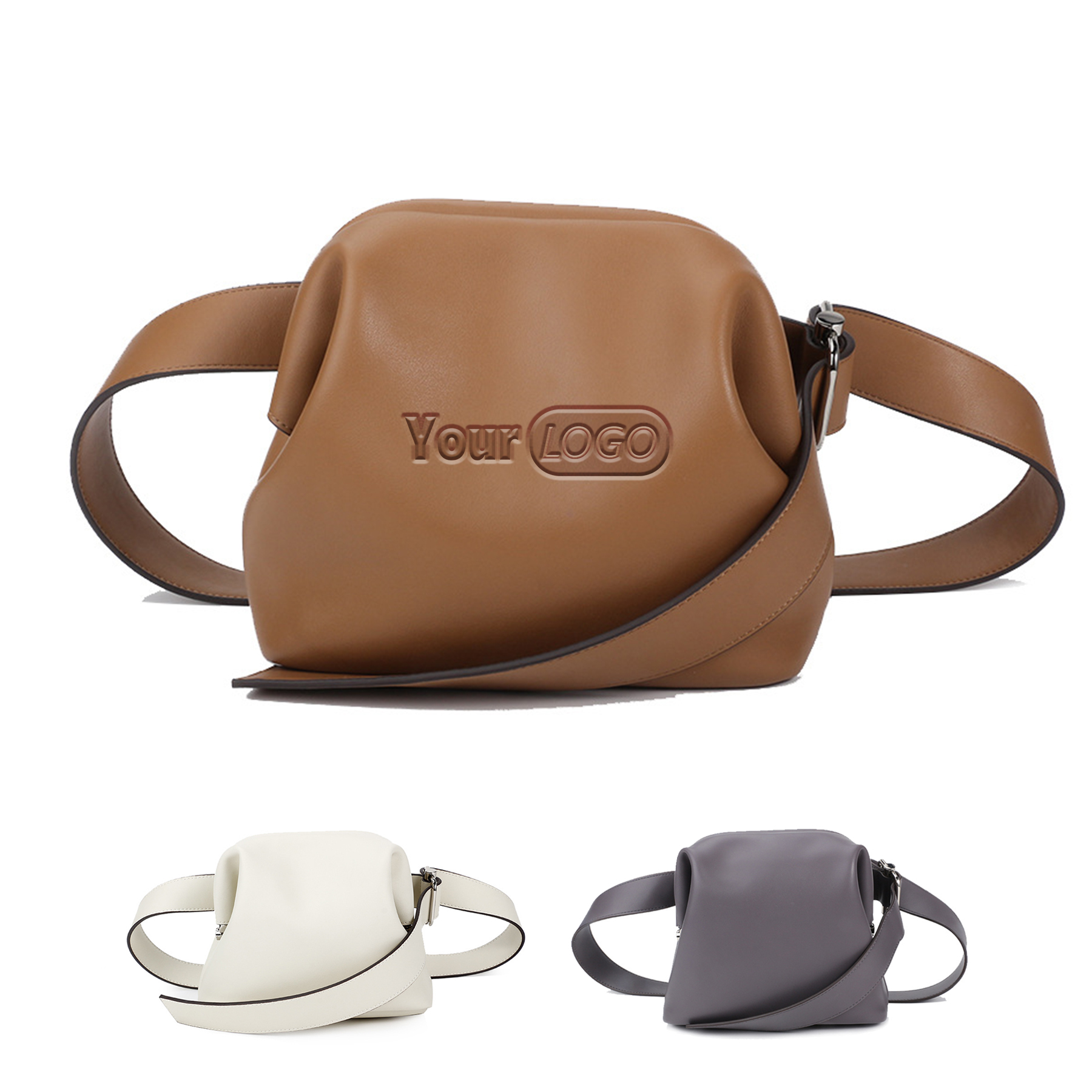 Genuine Leather  one-shoulder mini handle lifts up 1