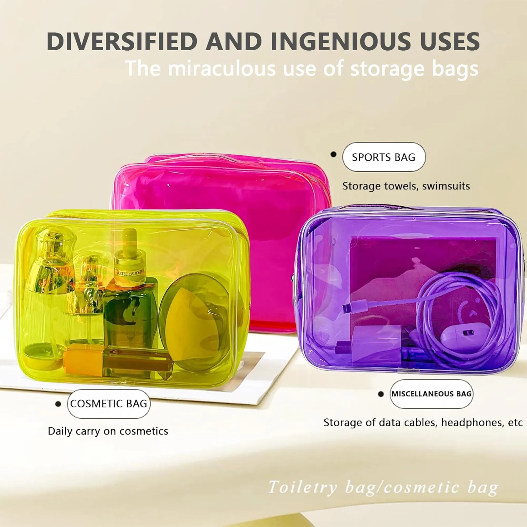 Vibrant PVC Travel Makeup Bag 5