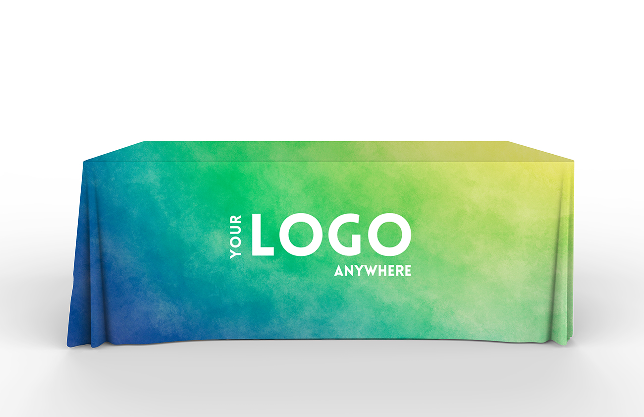 Recycled Fabric - 6' Overall, 4 Sided, Full Color Print Table Cover - FREE SHIPPING 4