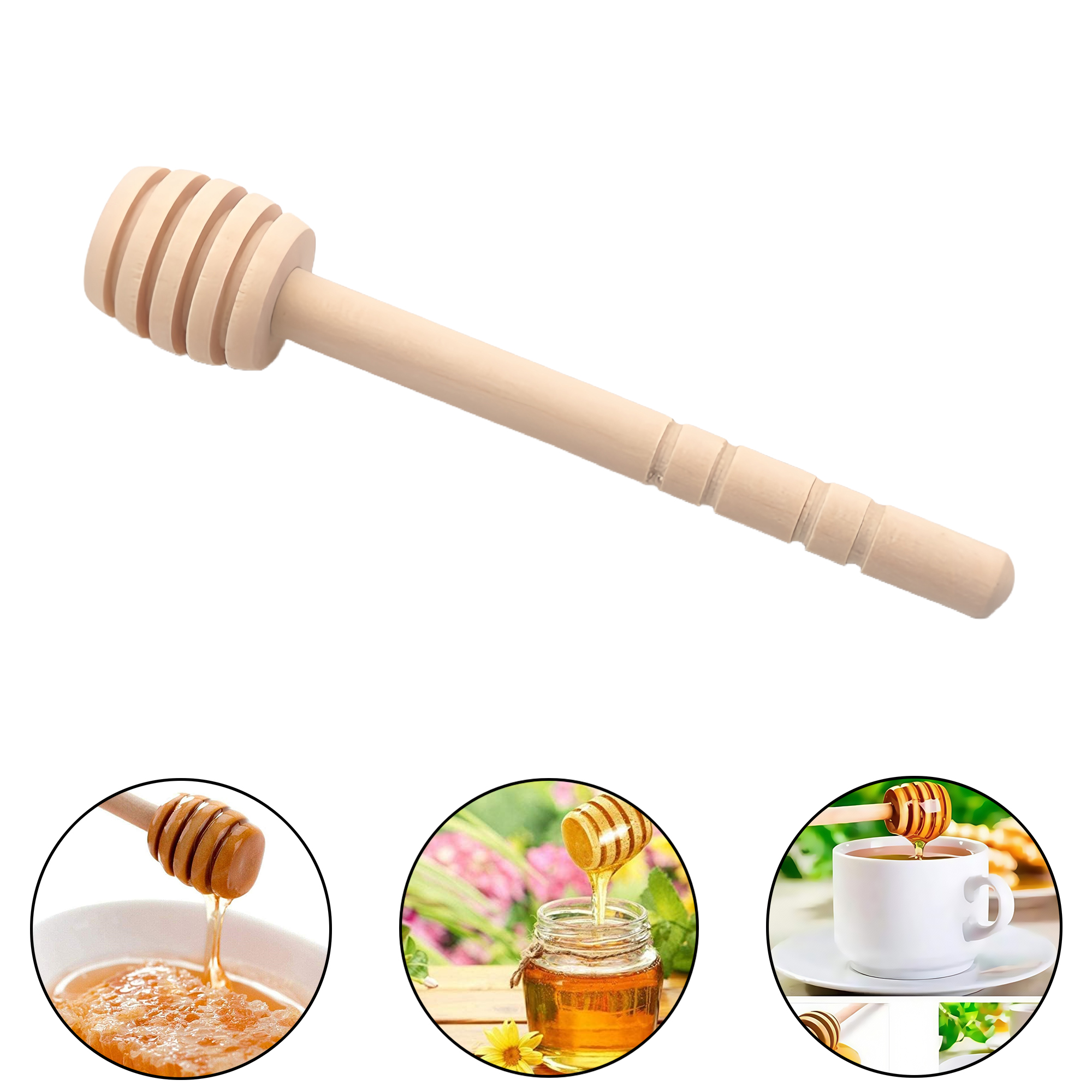 10cm Wooden Honey Stir Stick for Coffee Tea Wine Jam 2