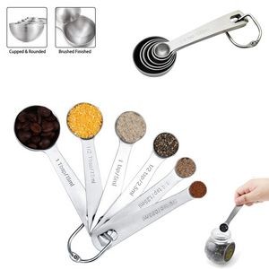 6 In 1 Stainless Steel Measuring Spoons Set With Engraved Measurement Marks 2