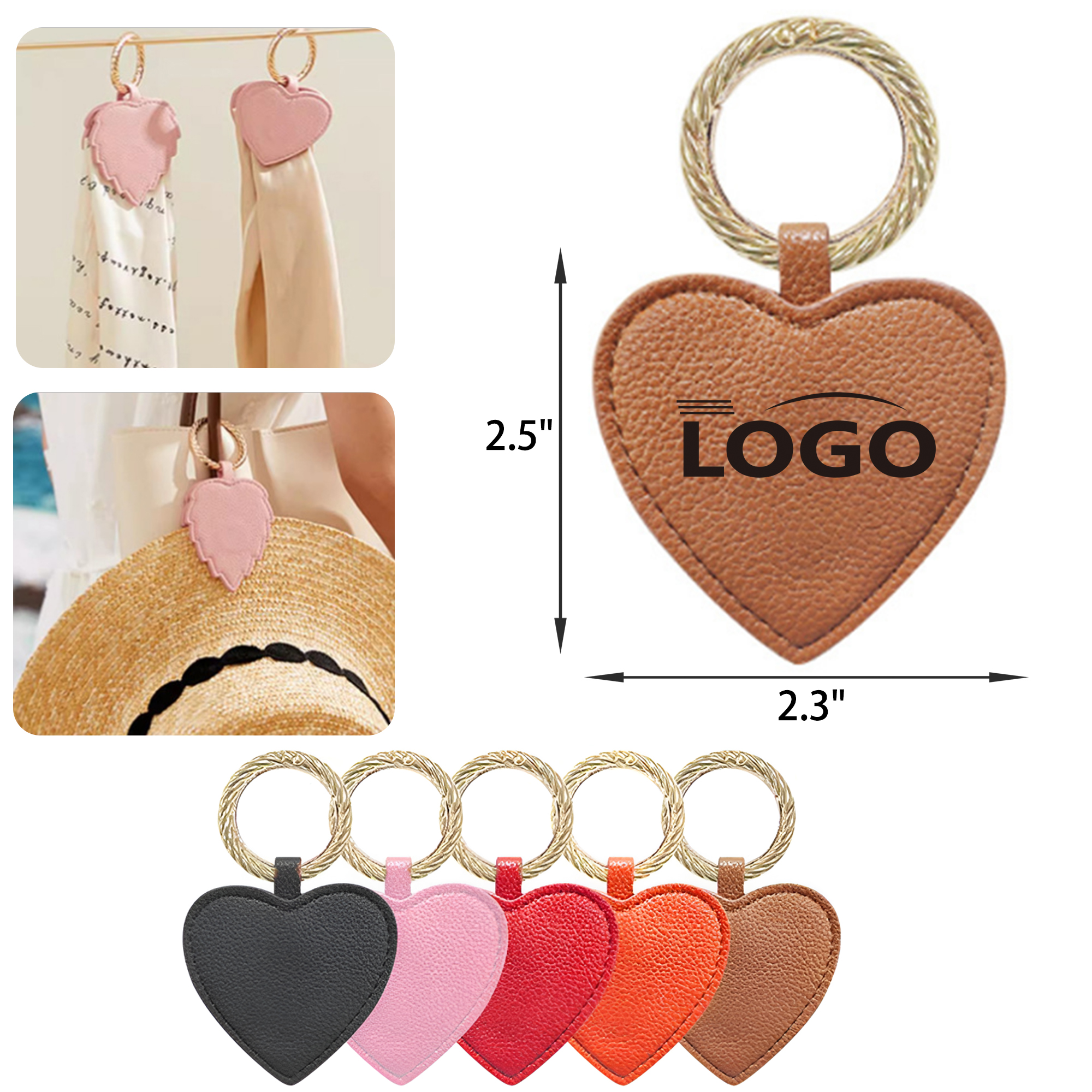 MOQ 50 Secure Heart Shape Leather Magnetic Hat Clip 7