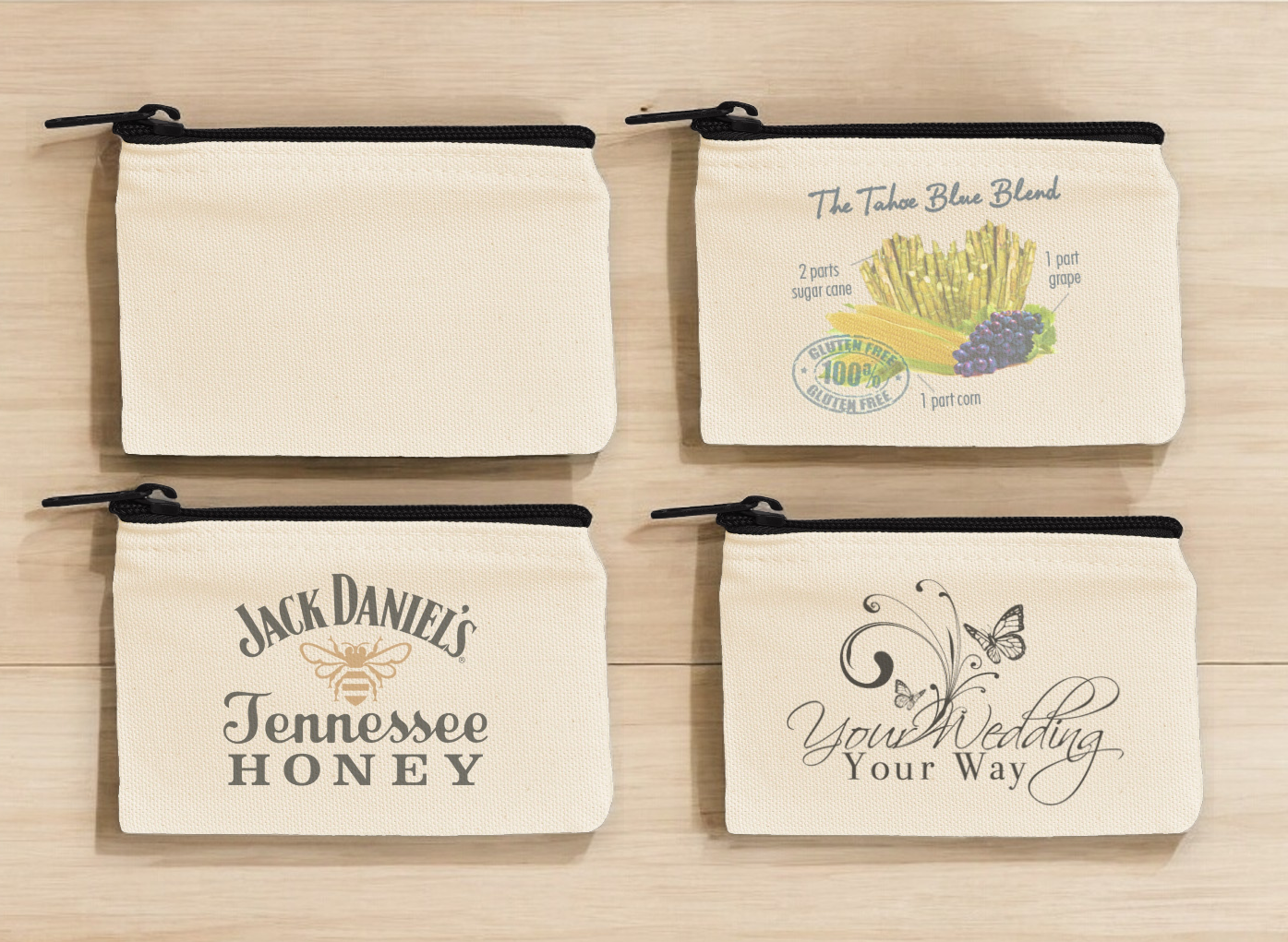 Canvas Penny Pouch with Black Zipper 2