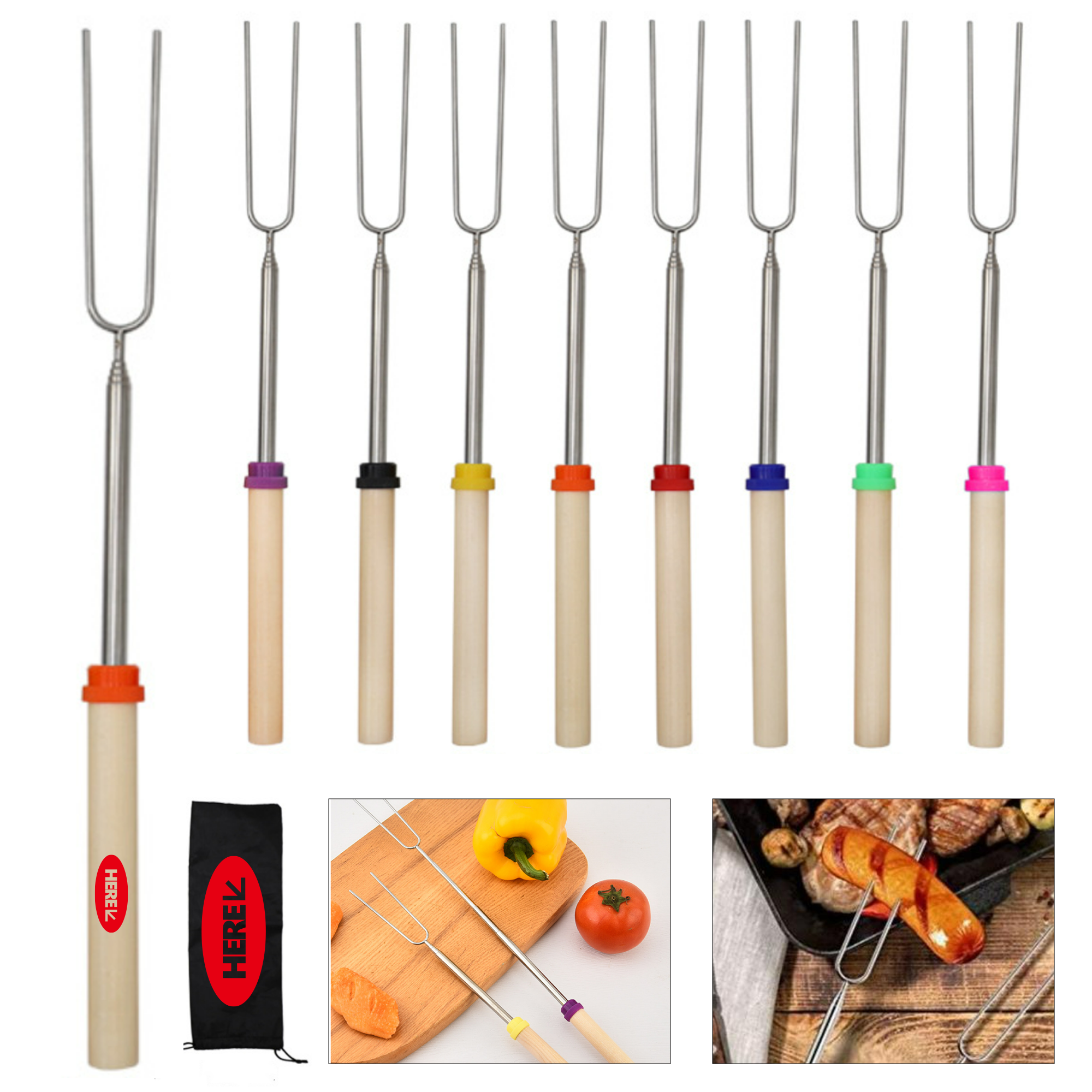 Adjustable Telescoping Roasting Sticks 3