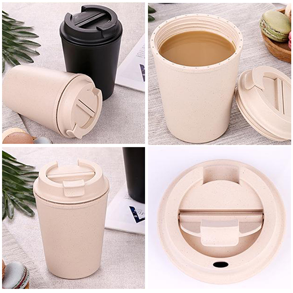 12 Oz Plastic Double Coffee Cup With Lid 4