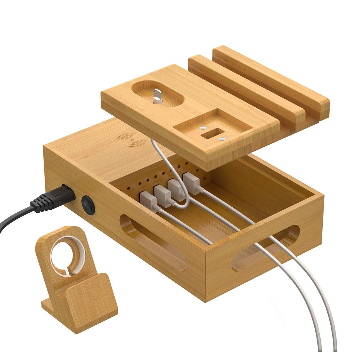 Bamboo Wood Desk Organizer 5