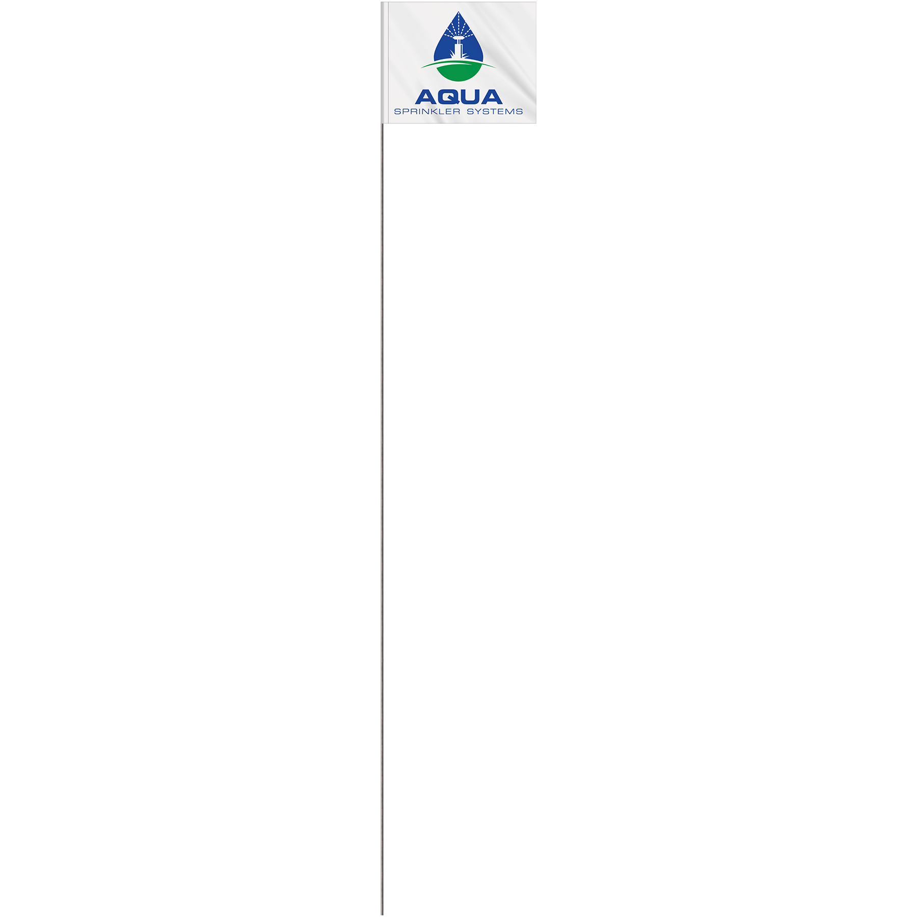 2-Color 4" x 5" Custom White High Gloss Polyethylene Marking Flag with 30" Wire Staff 8