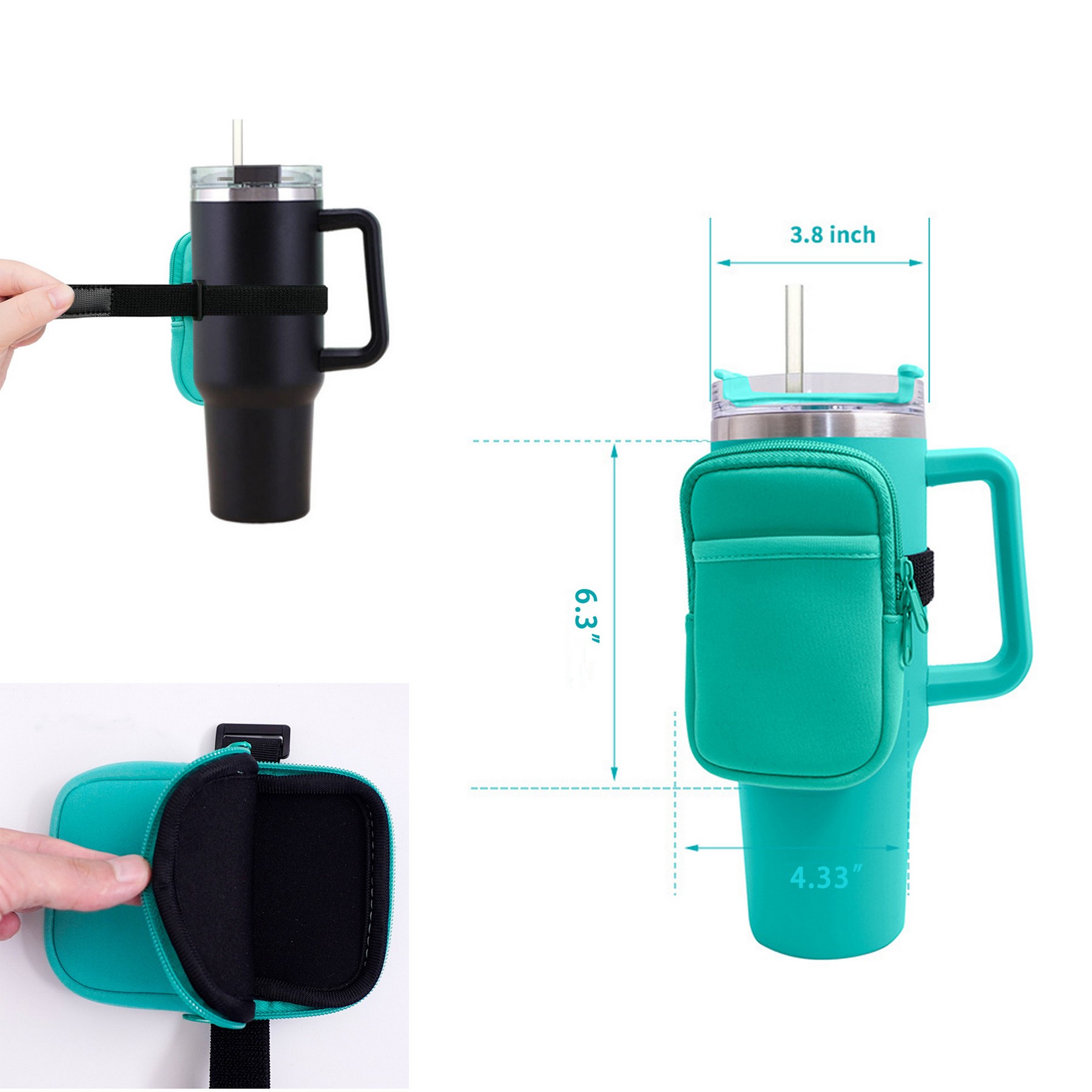 Double Pocket Neoprene Sleeve Of 40oz Tumblers 5