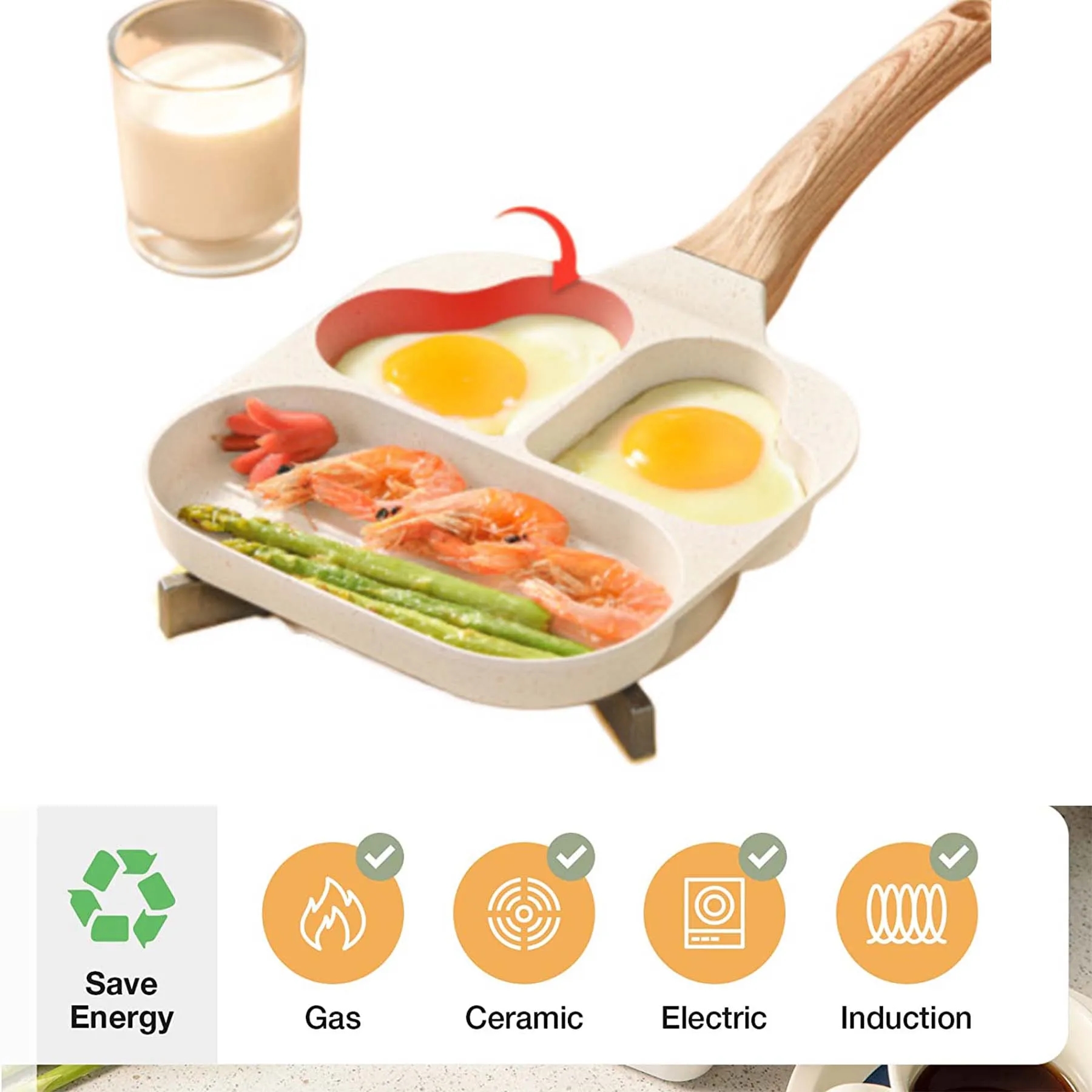 20MOQ 3 Section Medical Stone Grill Pan 3