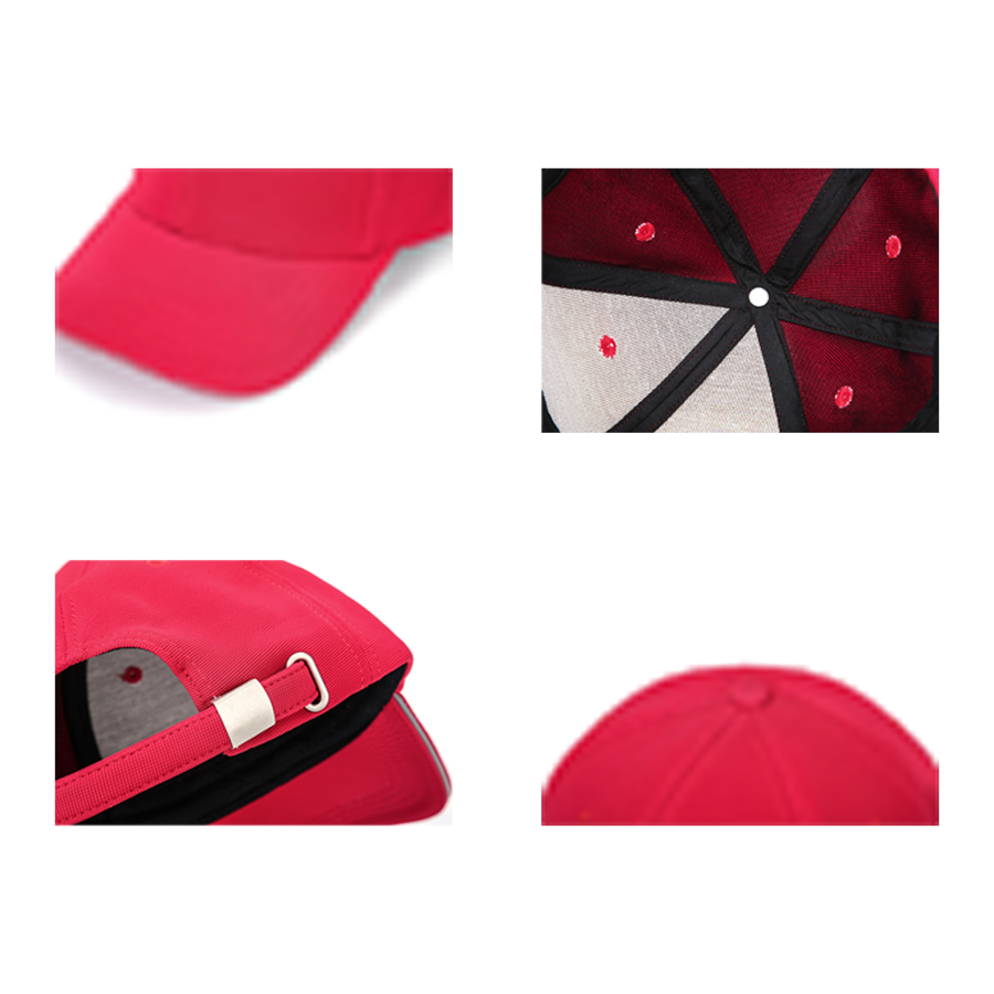 Stock Solid Color Polyester Ottoman 6 Panel Cap, Double 15