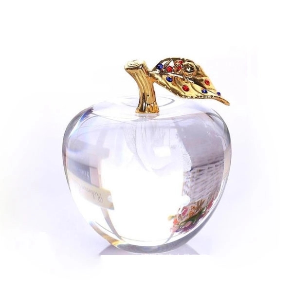 Crystal Apple Paperweight 2
