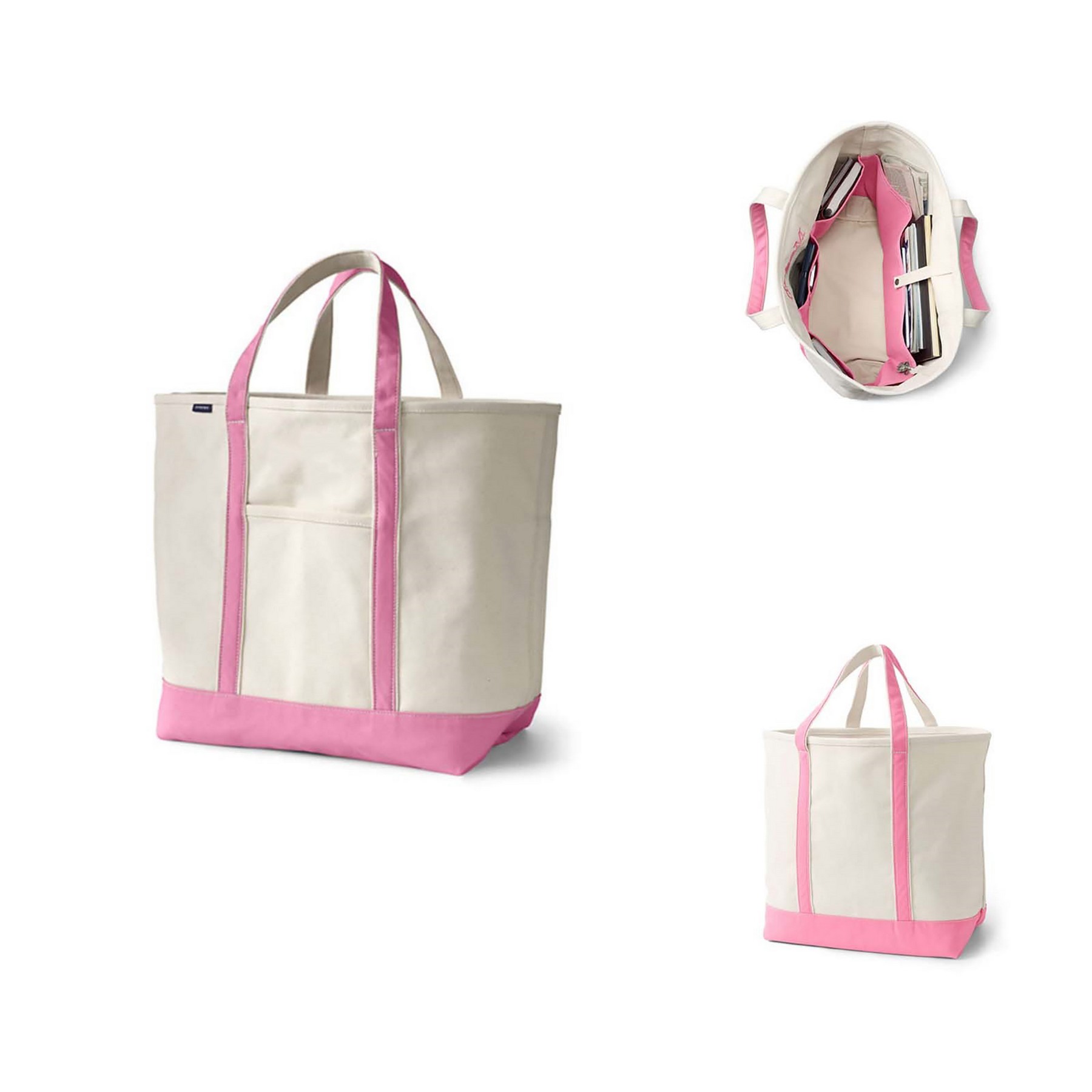 20 Oz. Cotton Canvas Boat Tote Bag With Zipper (Custom) 3