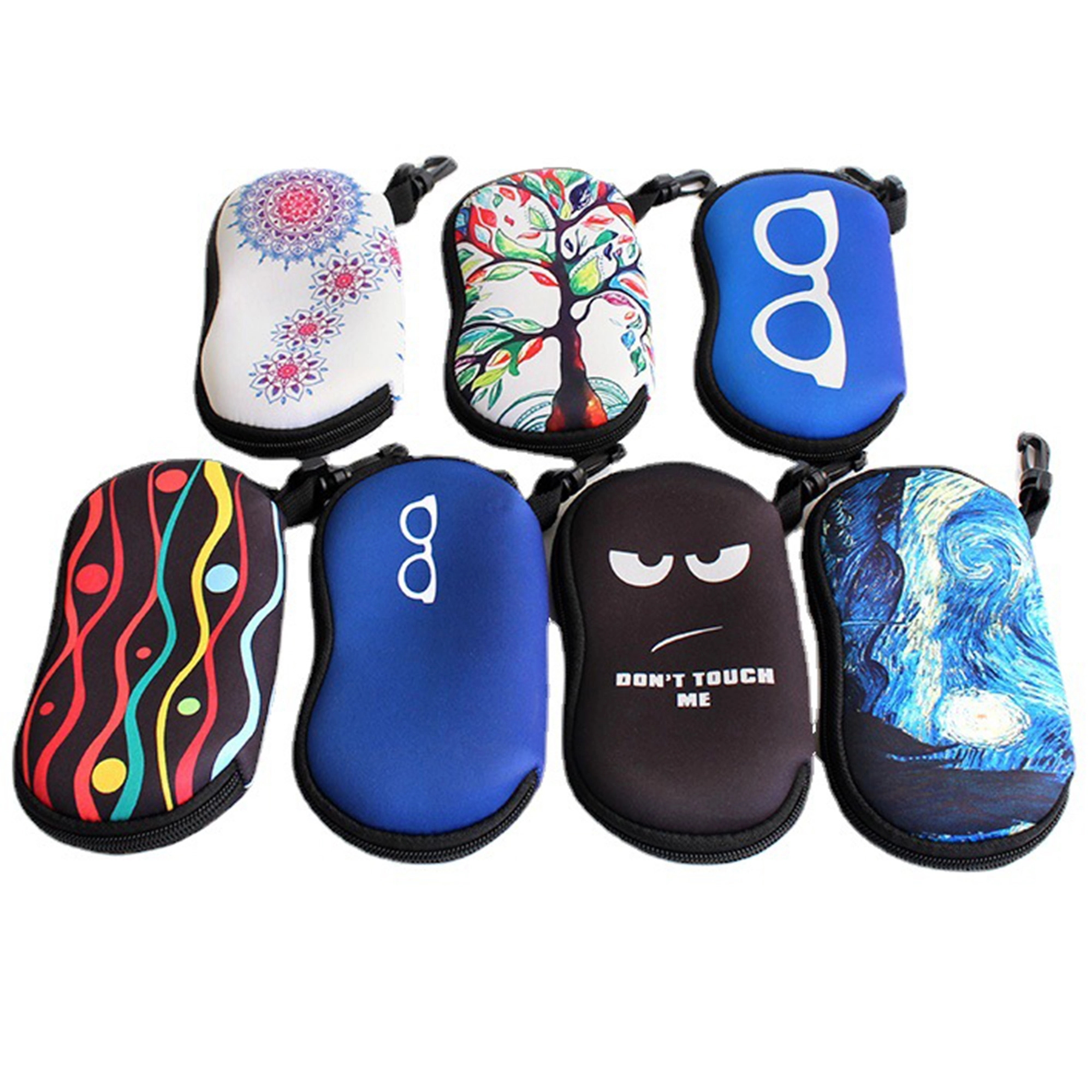 Ultra-portable neoprene zipper glasses case 1
