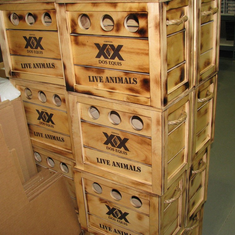 Wood Crate Box, 15" x 9" x 12" 5