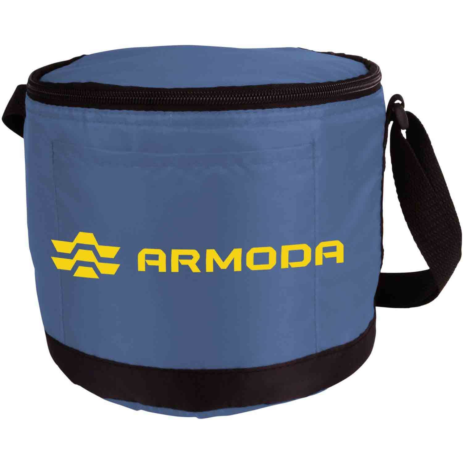 Round Cooler 6-Can Foil Inner Lining Zipper Insulated Bag 5