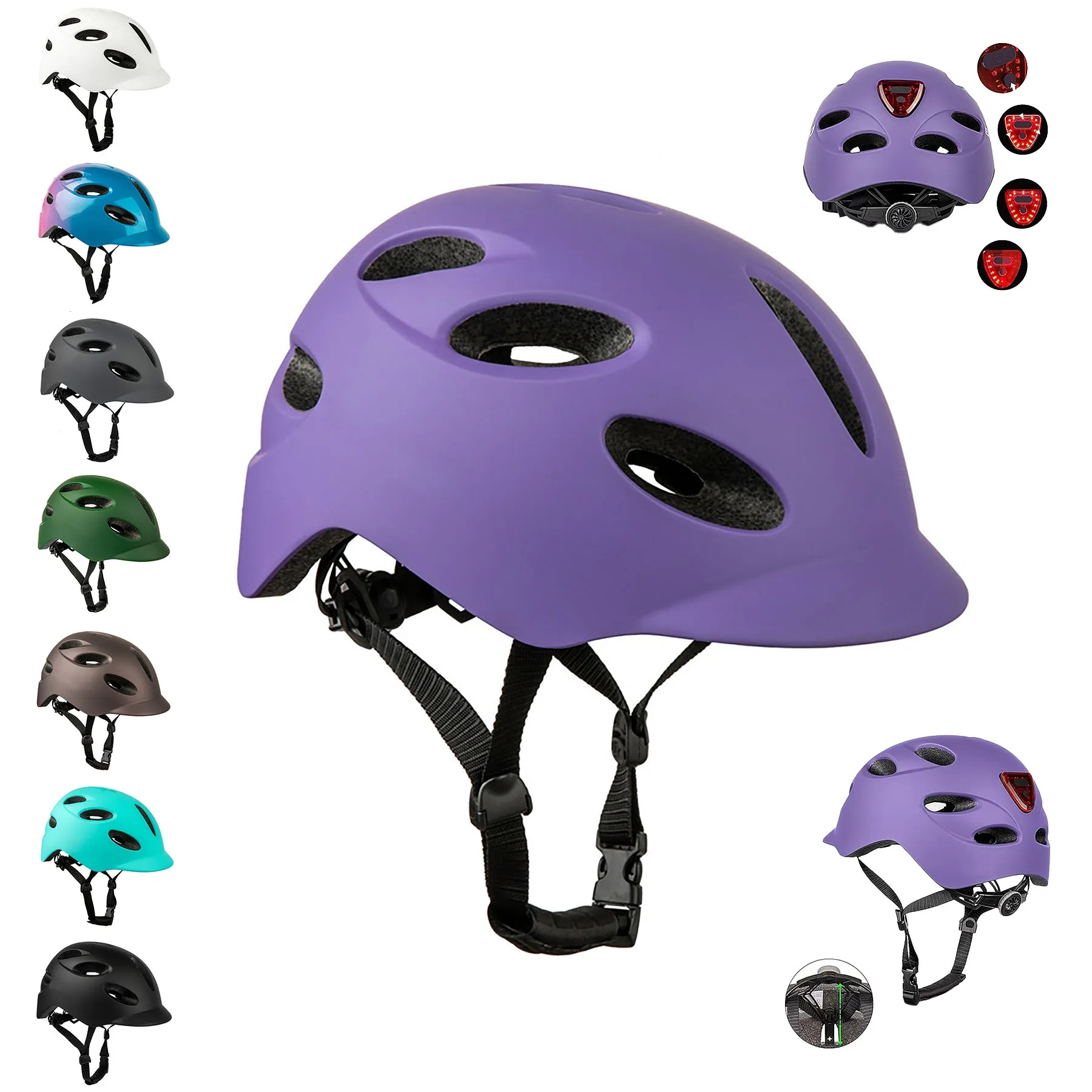 Bicycle Helmet with Rear Light 12