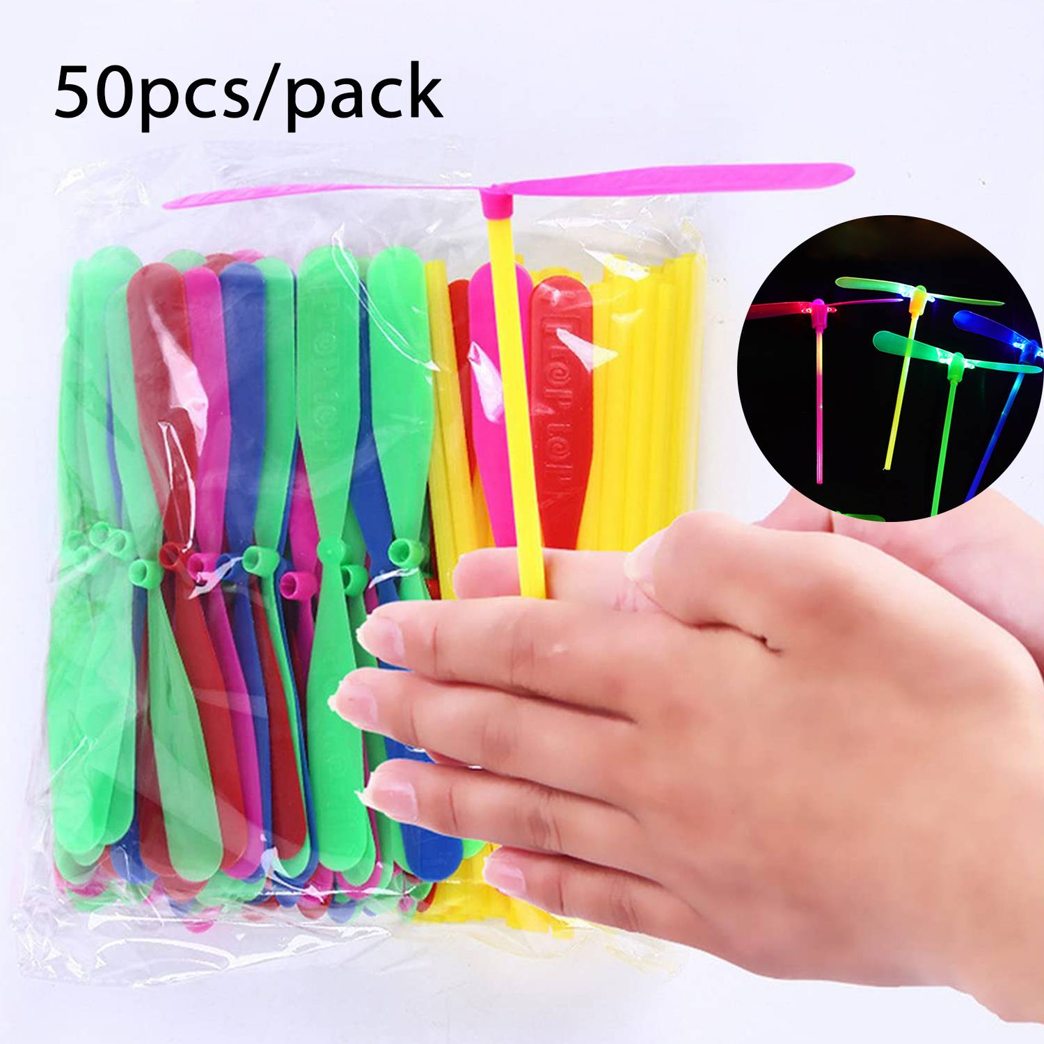 LED Spinning Bamboo Dragonfly Helicopter Toy 7