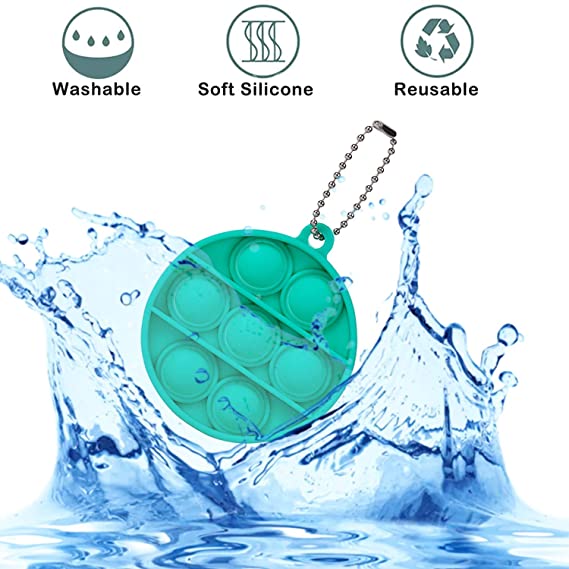 Shape Round Pure Color Push Pop Key Chain/Hook up 5