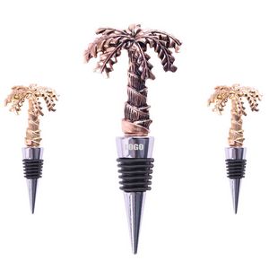 Tropical Coconut Tree Alloy Wine Cork Bottle Stopper 1