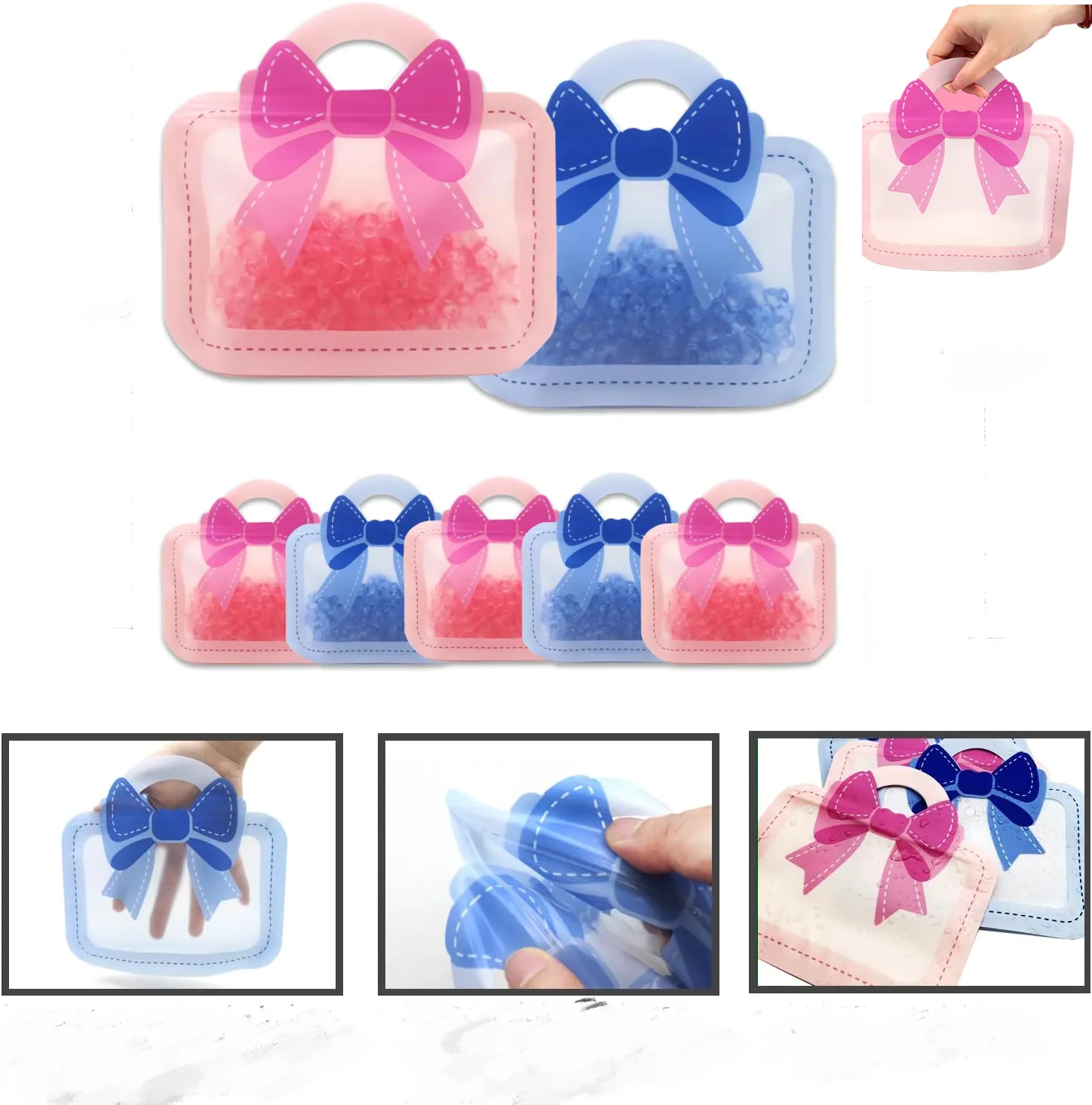 Bow portable packaging baked cookies and snacks sealed bag 5