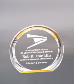 6 3/8" Gold Round Halo Acrylic Award 2