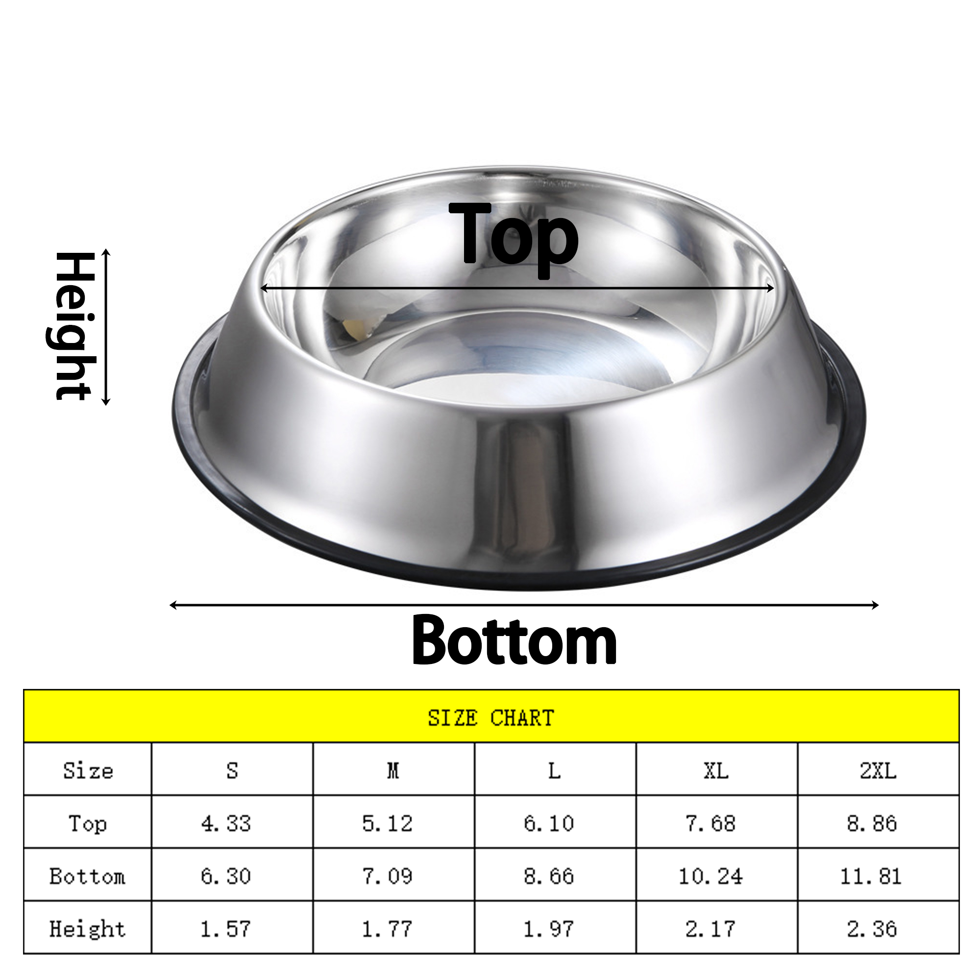 Stainless Steel Non-Slip Pet Food Bowl 2