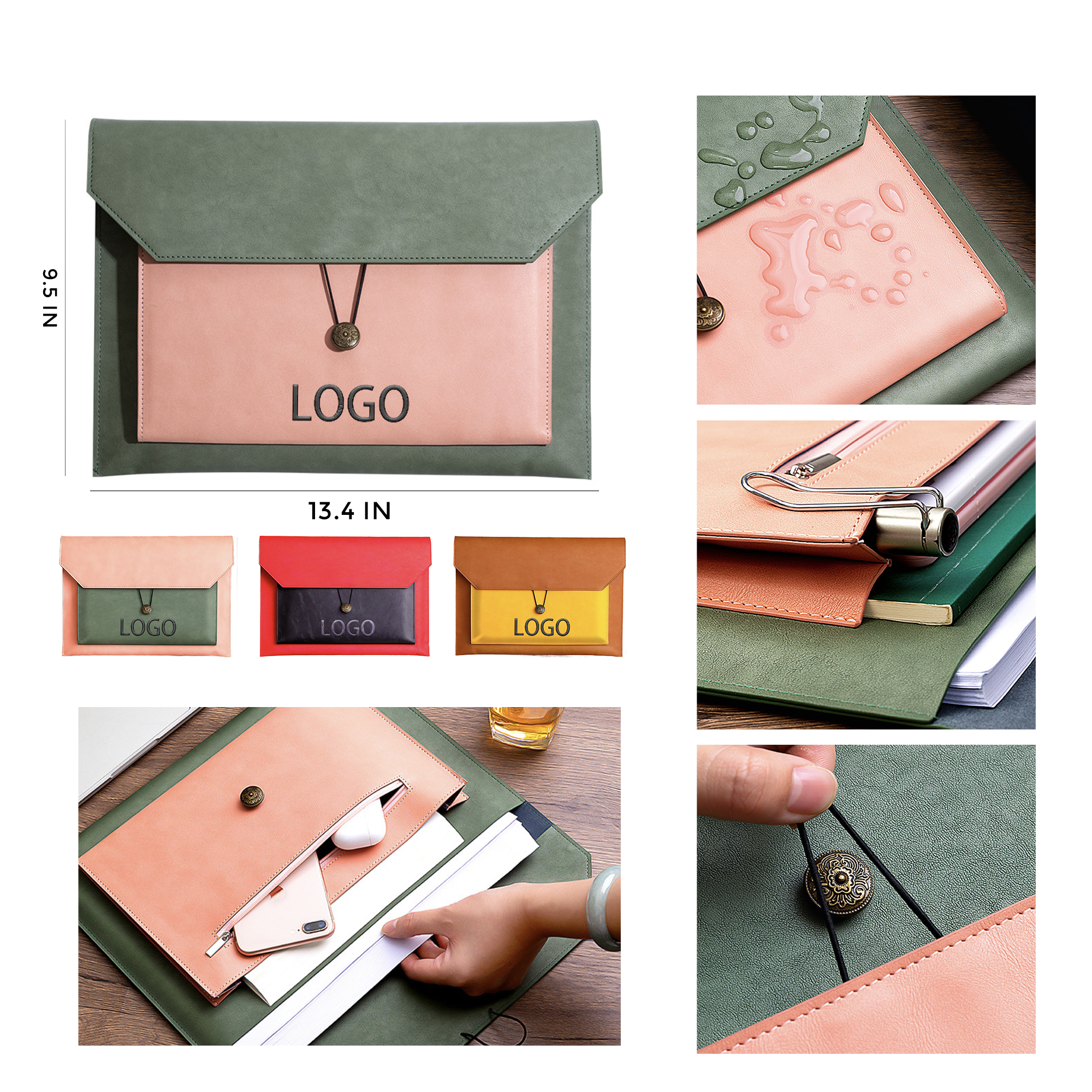 MOQ 10 PCS Protective A4 Leather Document Bag 2