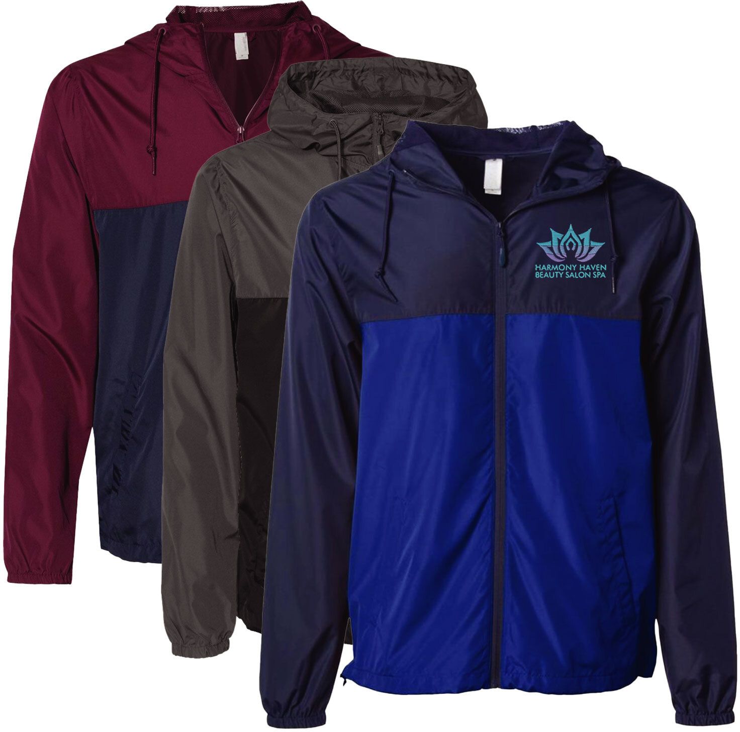 ADULT LT WT WINDBREAKER ZIP JKT-EMB 12