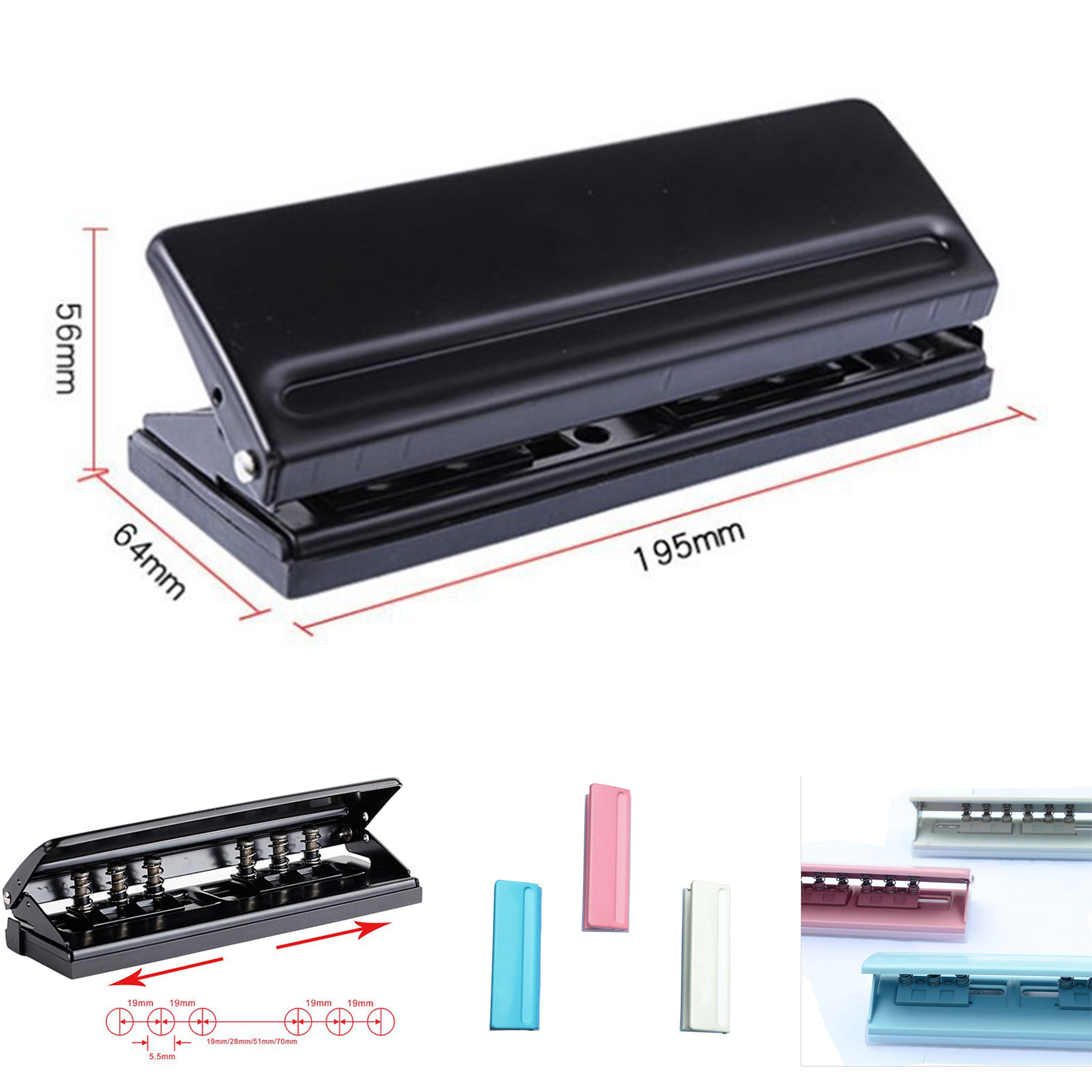 Adjustable 6-Hole Punch Puncher