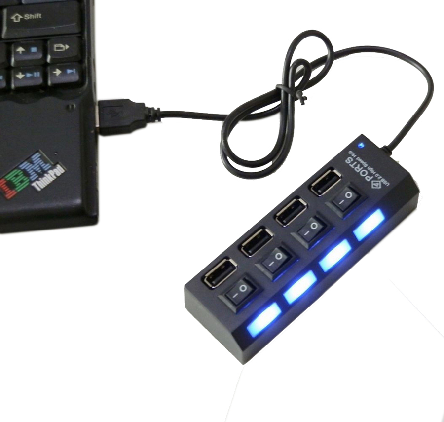 Premium 4 Port Usb Hub - On / Off Buttons And Indication Light 1