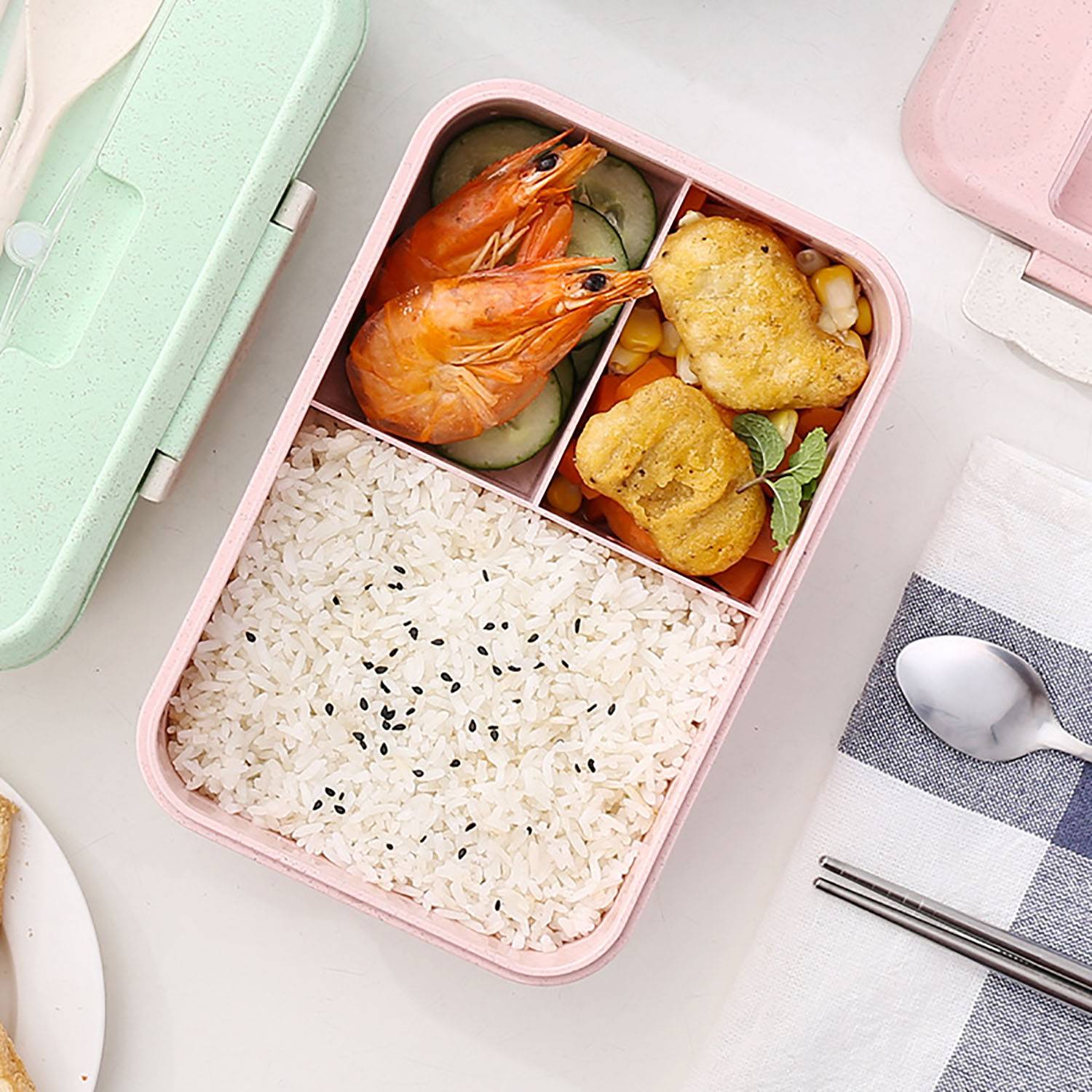 Eco Microwave Safe Wheat Straw Lunch Box 4