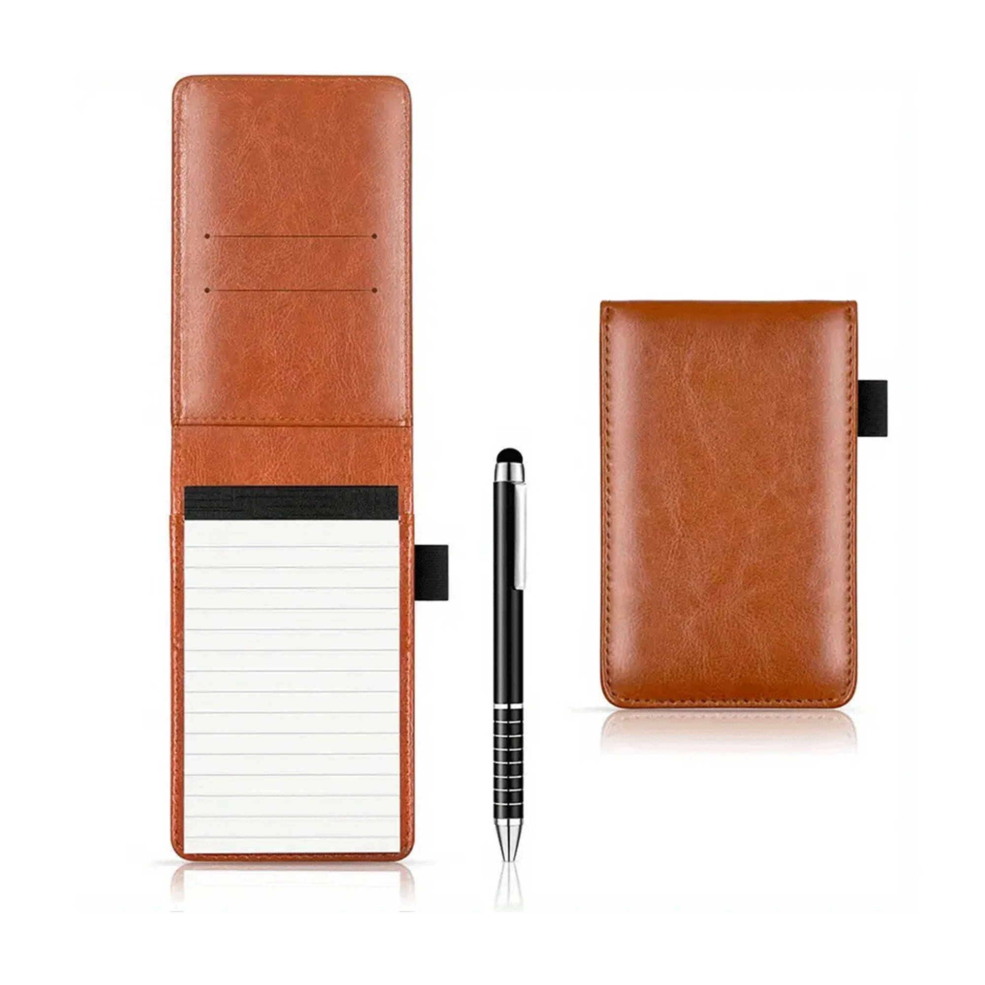 Synthetic Leather Pocket Notepad With Metal Ballpoint Pen 1