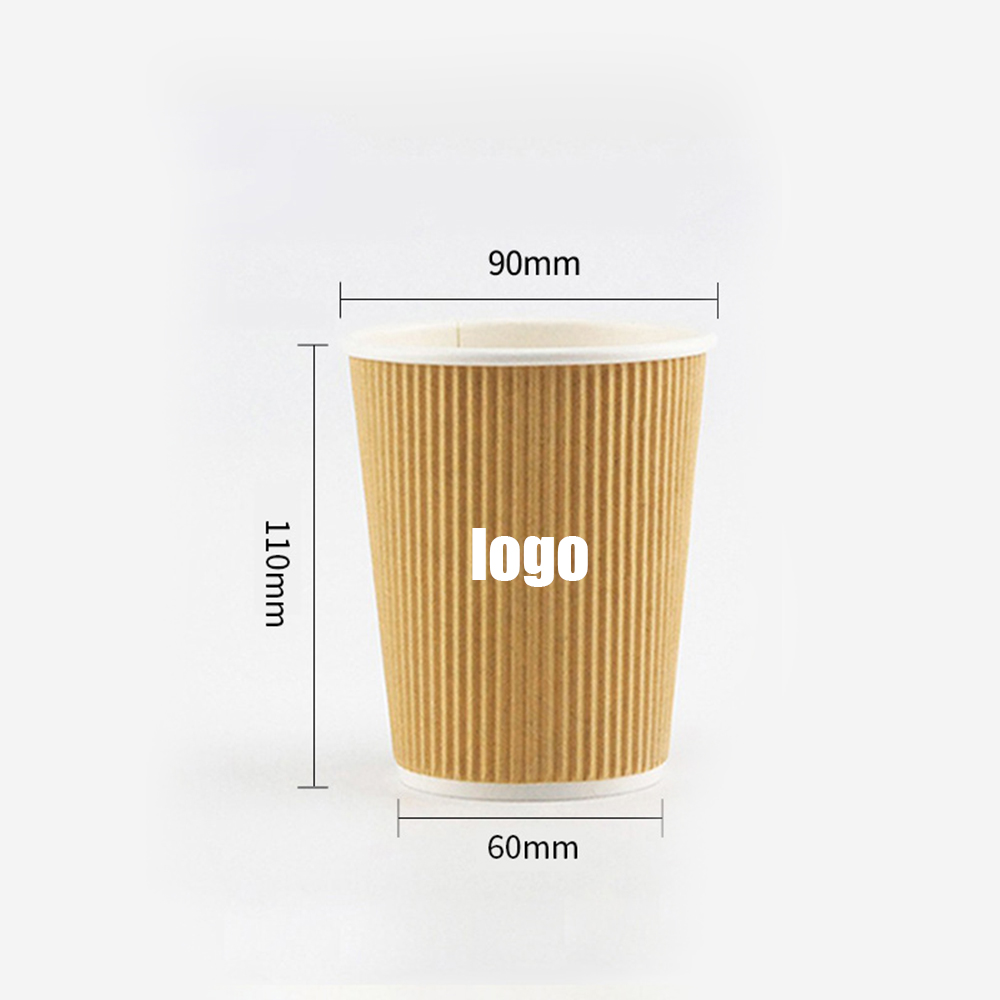 Disposable double layer corrugated paper cup, hot drink cup, carrying lid 2