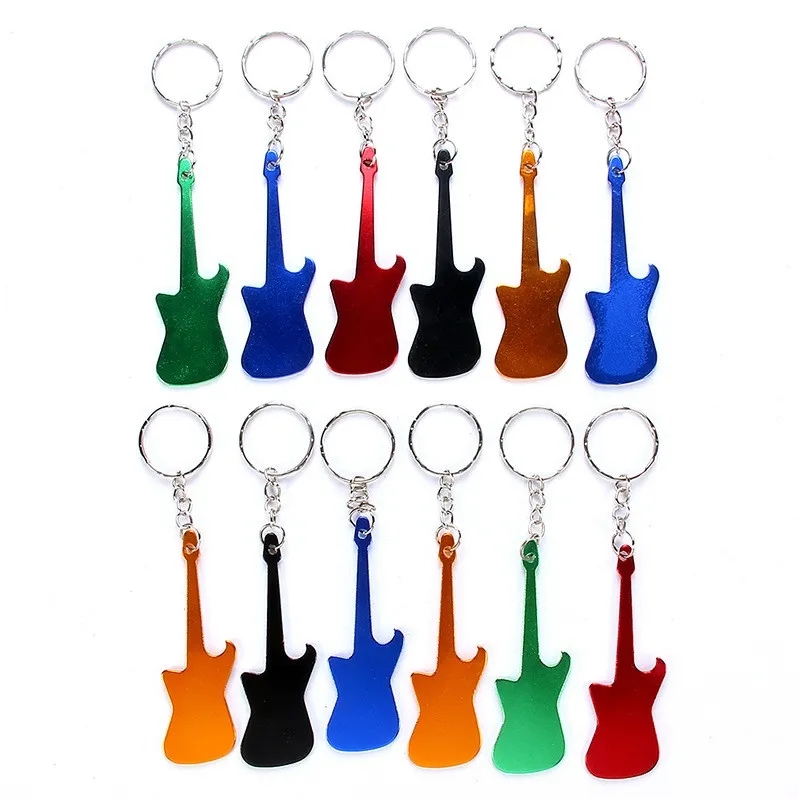 Guitar Shaped Bottle Opener Keychain 5