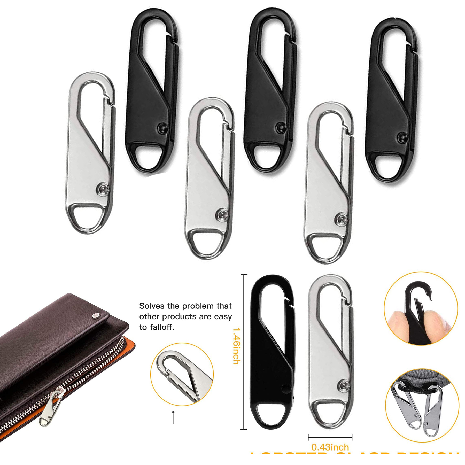 Zipper Pull Replacement Metal Zipper 2