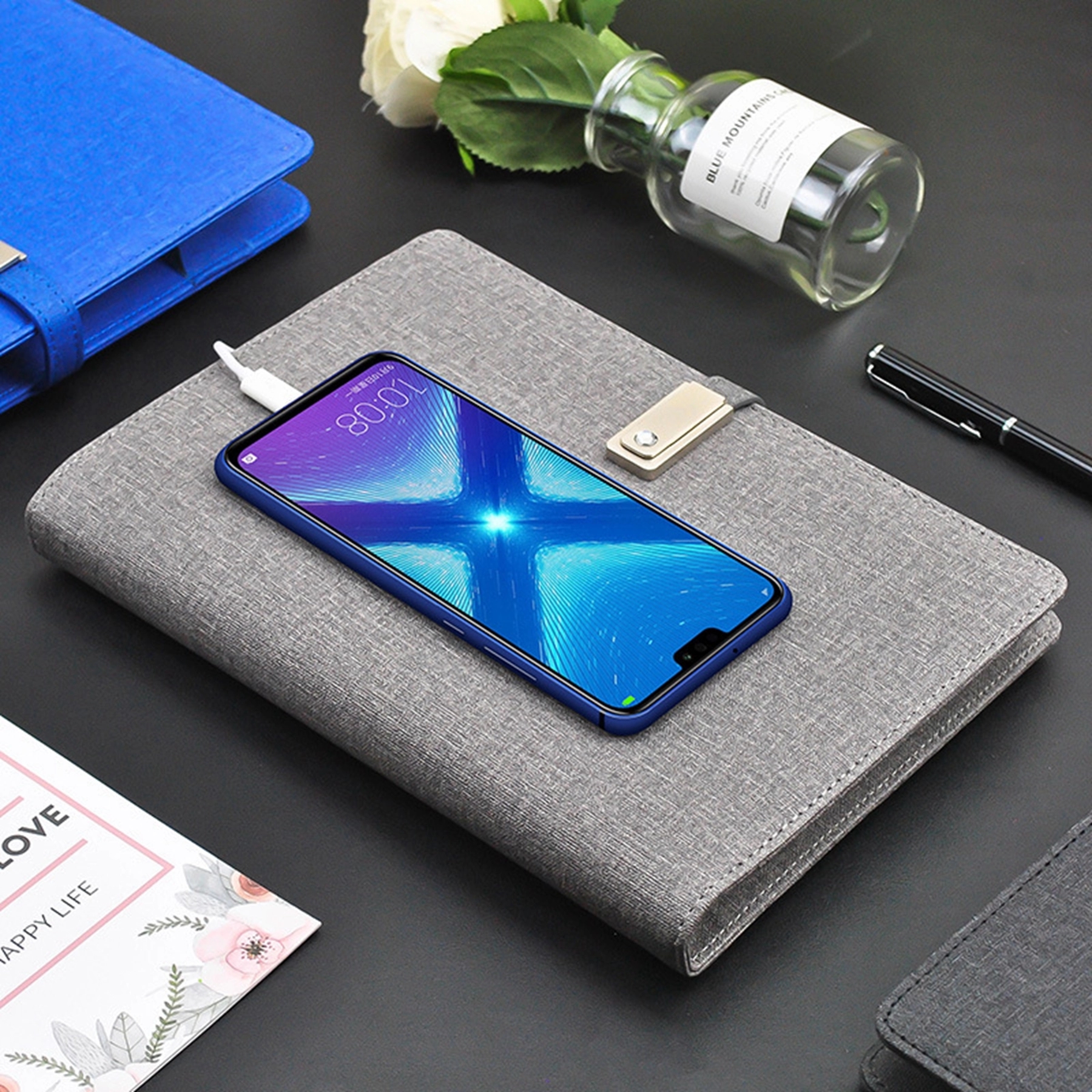 8000 mAh Power Bank A5 Notebook with Wireless Charger 6